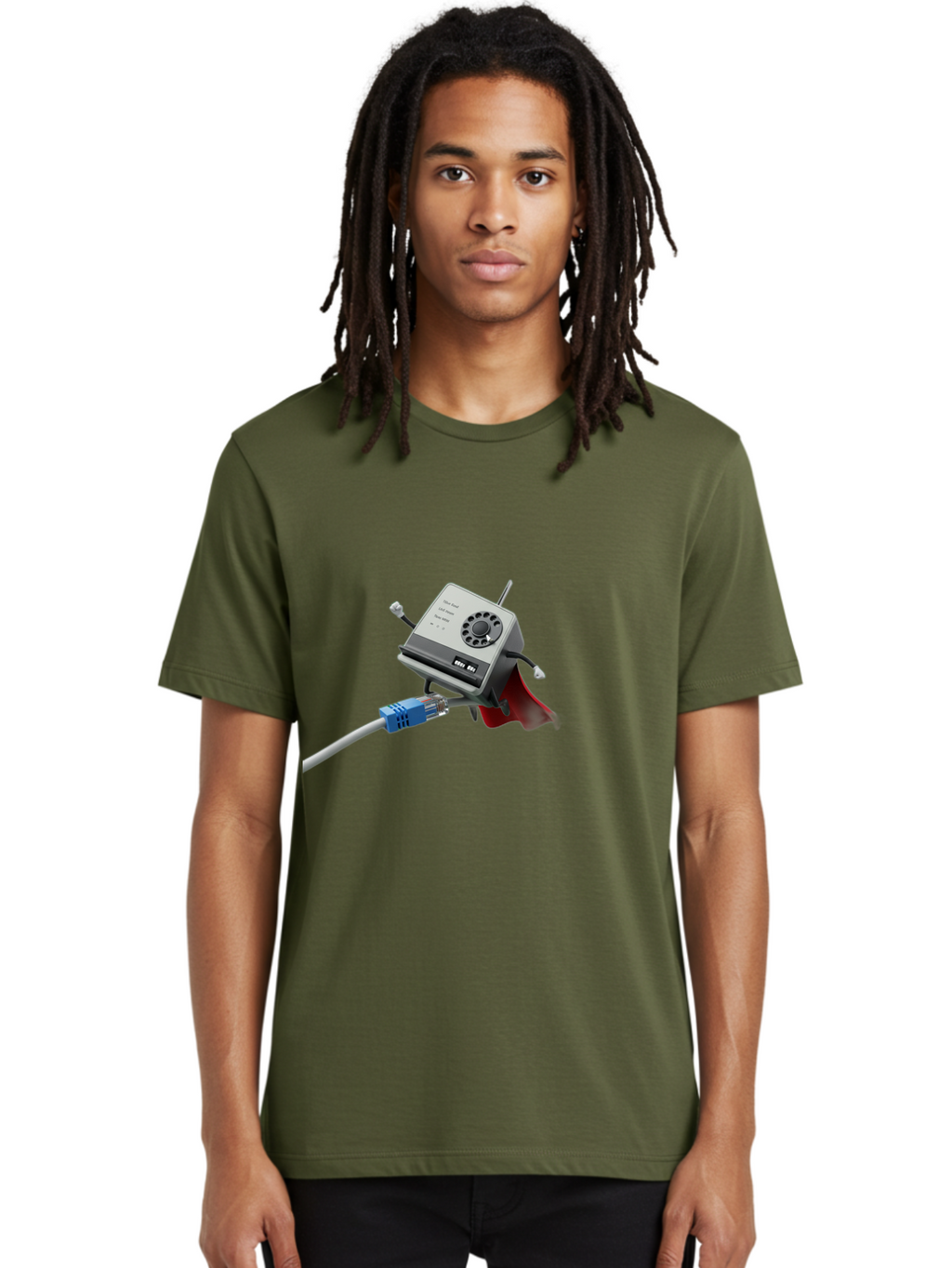 Dial-Up-Modem Men'S Graphic Tee, 100% Cotton, Comfortable Casual Summer Wear, Machine Washable, 56K V.90/V.34 Fax/Data/Voice Modem, Vintage Computer Hardware, Retro Technology, Dial-Up Internet, Nostalgic Tech, Antique Electronics, Baa447