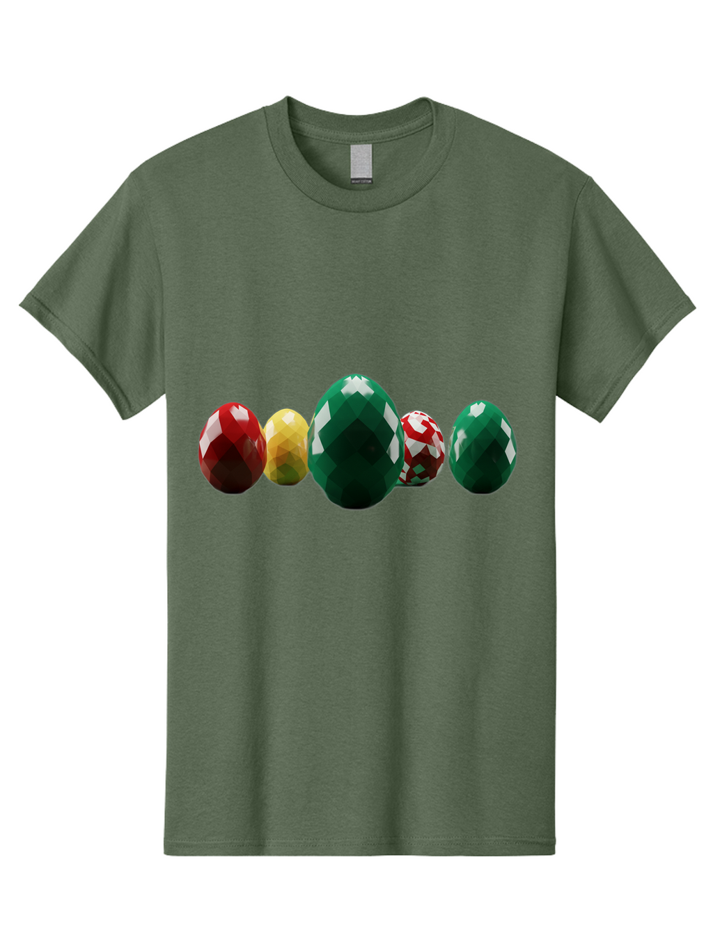 Diamond-Easter-Eggs Men'S Graphic Tee, 100% Cotton, Comfortable Casual Summer Wear, Machine Washable, Diamond Eggs, Easter Eggs, Jewelry Eggs, Colorful Eggs, Faceted Eggs, Decorative Eggs, Shiny Eggs, Gemstone Eggs Baa448