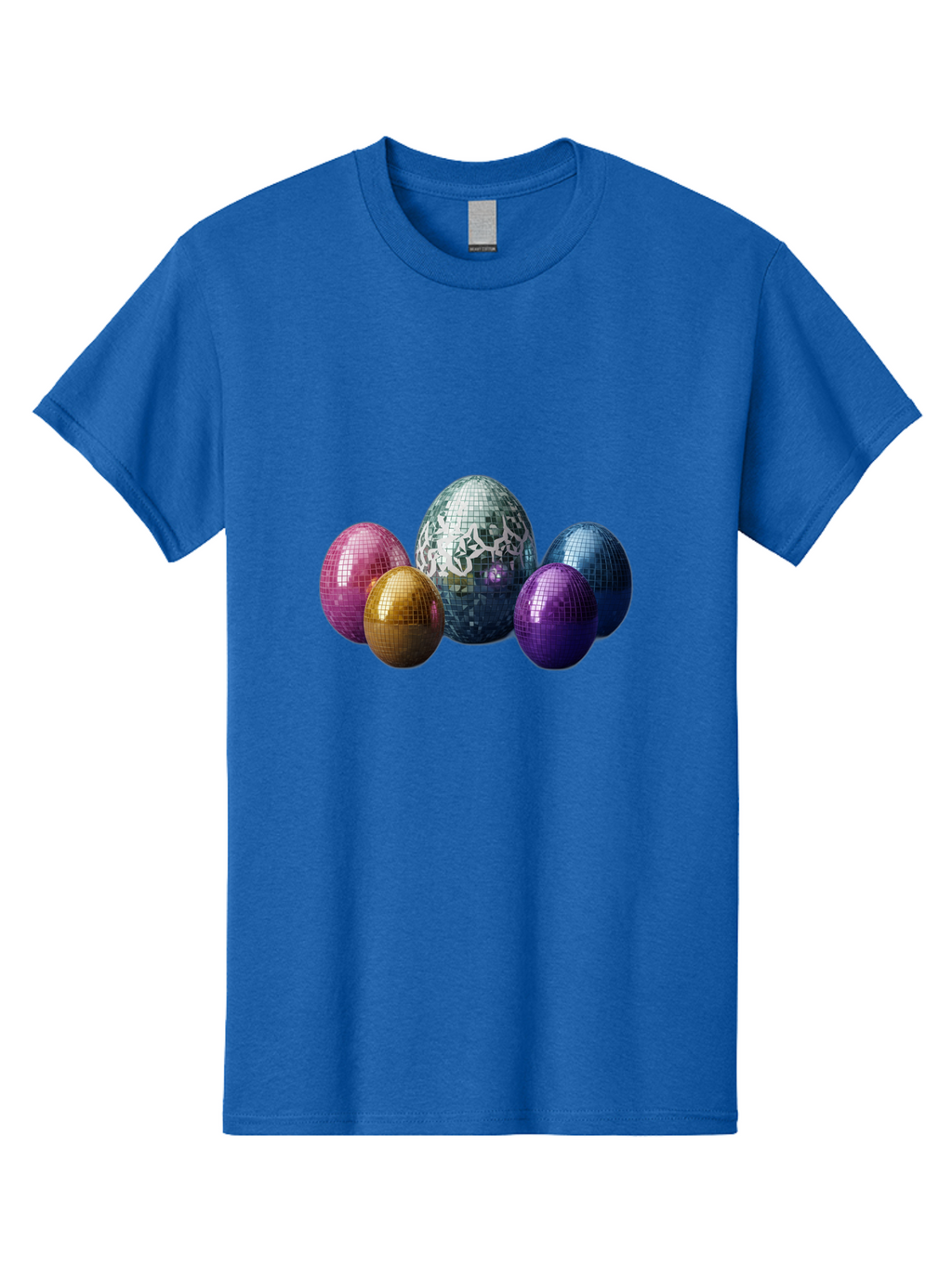 Disco-Eggs Men'S Graphic Tee, 100% Cotton, Comfortable Casual Summer Wear, Machine Washable, Disco Eggs, Mirrored Eggs, Colorful Eggs, Easter Eggs, Shiny Eggs, Festive Decoration, Party Accessories, Reflective Surfaces, Vibrant Colors, Baa452