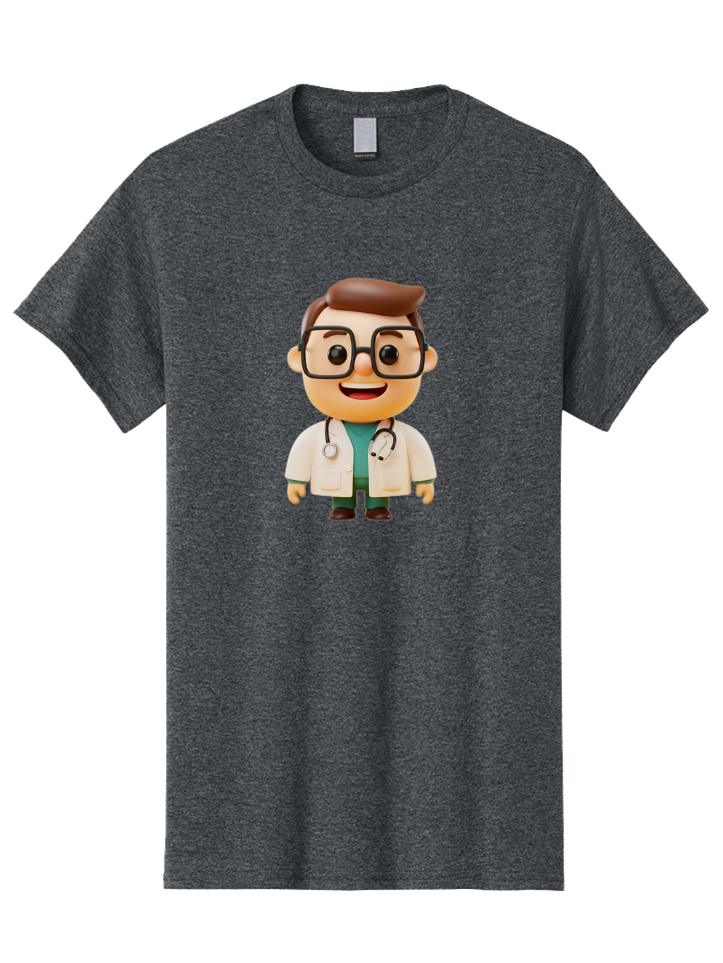 Doctor-2 Men'S Graphic Tee, 100% Cotton, Comfortable Casual Summer Wear, Machine Washable, Cartoon Doctor, Medical Professional, Health Care, Stethoscope, Lab Coat, Glasses, Friendly Smile, Medical Care, Healthcare Worker, Doctor Illustration Baa456
