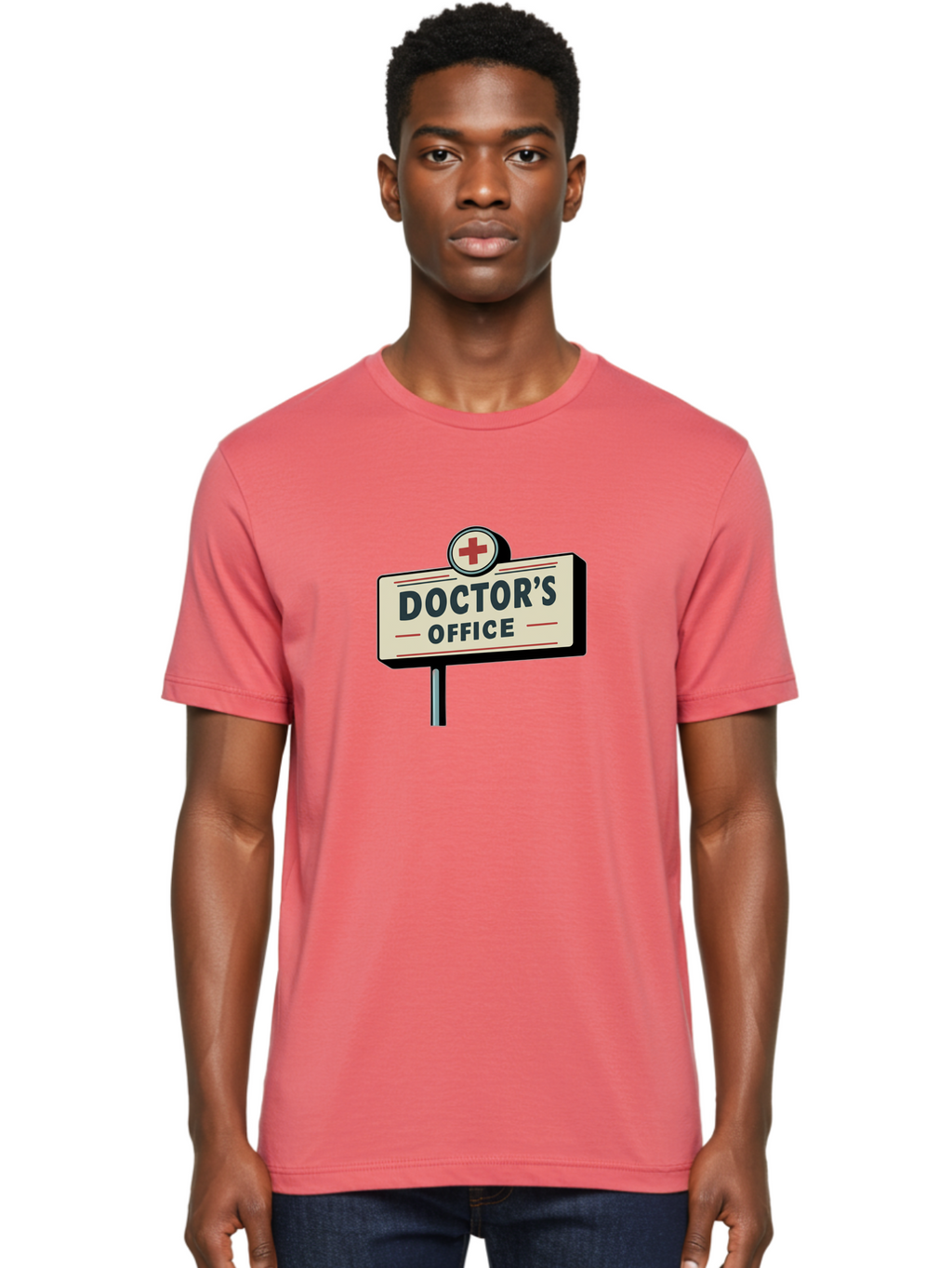 Doctor-S-Office-2 Men'S Graphic Tee, 100% Cotton, Comfortable Casual Summer Wear, Machine Washable, Doctor'S Office Sign, Medical Symbol, Red Cross, Healthcare Signage, Medical Office Indicator, Healthcare Services, Medical Facilities Baa477