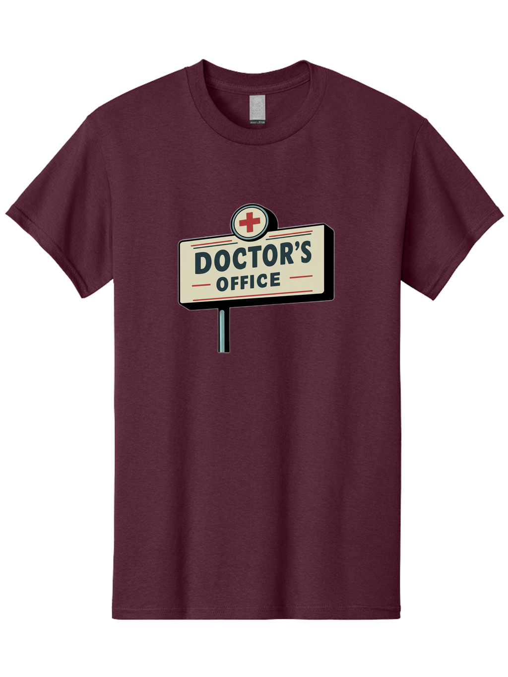 Doctor-S-Office-2 Men'S Graphic Tee, 100% Cotton, Comfortable Casual Summer Wear, Machine Washable, Doctor'S Office Sign, Medical Symbol, Red Cross, Healthcare Signage, Medical Office Indicator, Healthcare Services, Medical Facilities Baa477