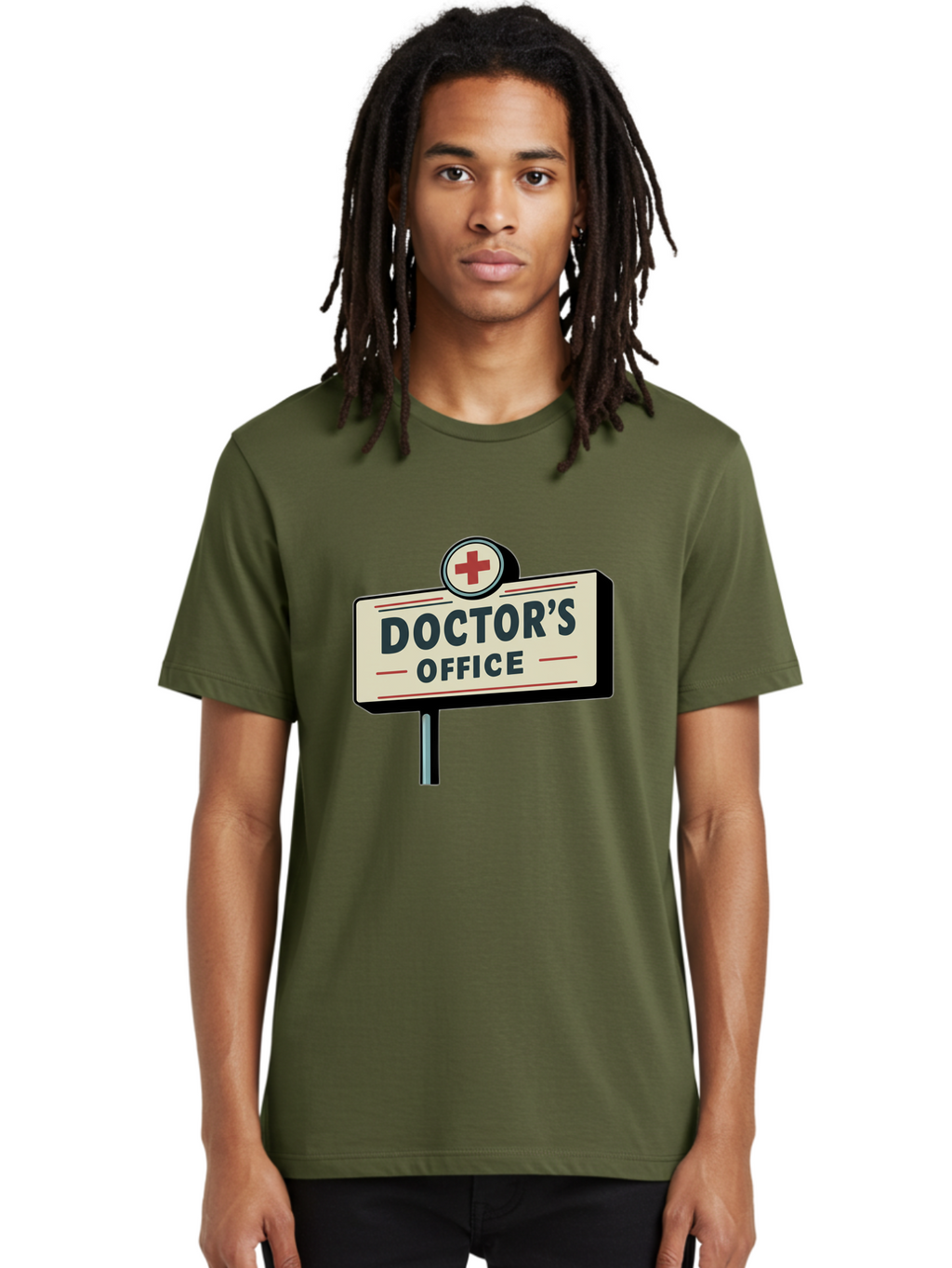 Doctor-S-Office-2 Men'S Graphic Tee, 100% Cotton, Comfortable Casual Summer Wear, Machine Washable, Doctor'S Office Sign, Medical Symbol, Red Cross, Healthcare Signage, Medical Office Indicator, Healthcare Services, Medical Facilities Baa477