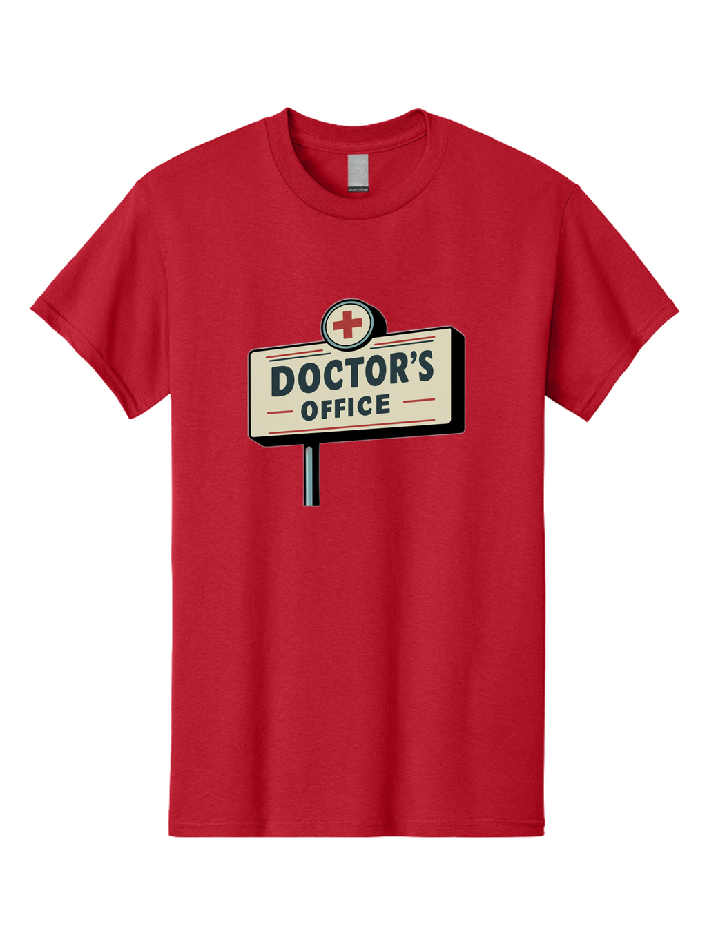 Doctor-S-Office-2 Men'S Graphic Tee, 100% Cotton, Comfortable Casual Summer Wear, Machine Washable, Doctor'S Office Sign, Medical Symbol, Red Cross, Healthcare Signage, Medical Office Indicator, Healthcare Services, Medical Facilities Baa477