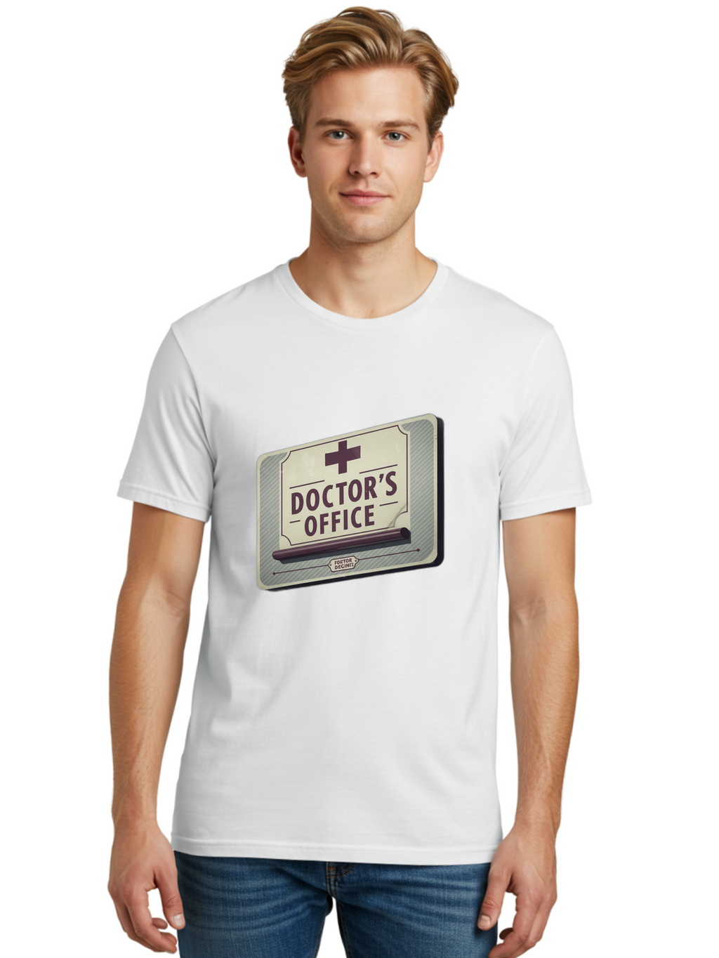 Doctor-S-Office-3 Men'S Graphic Tee, 100% Cotton, Comfortable Casual Summer Wear, Machine Washable, Doctor'S Office Sign, Medical Symbol, Medical Cross, Vintage Sign, Retro Style, Medical Signage, Healthcare Icon, Doctor'S Office, Tatort Deko Baa478