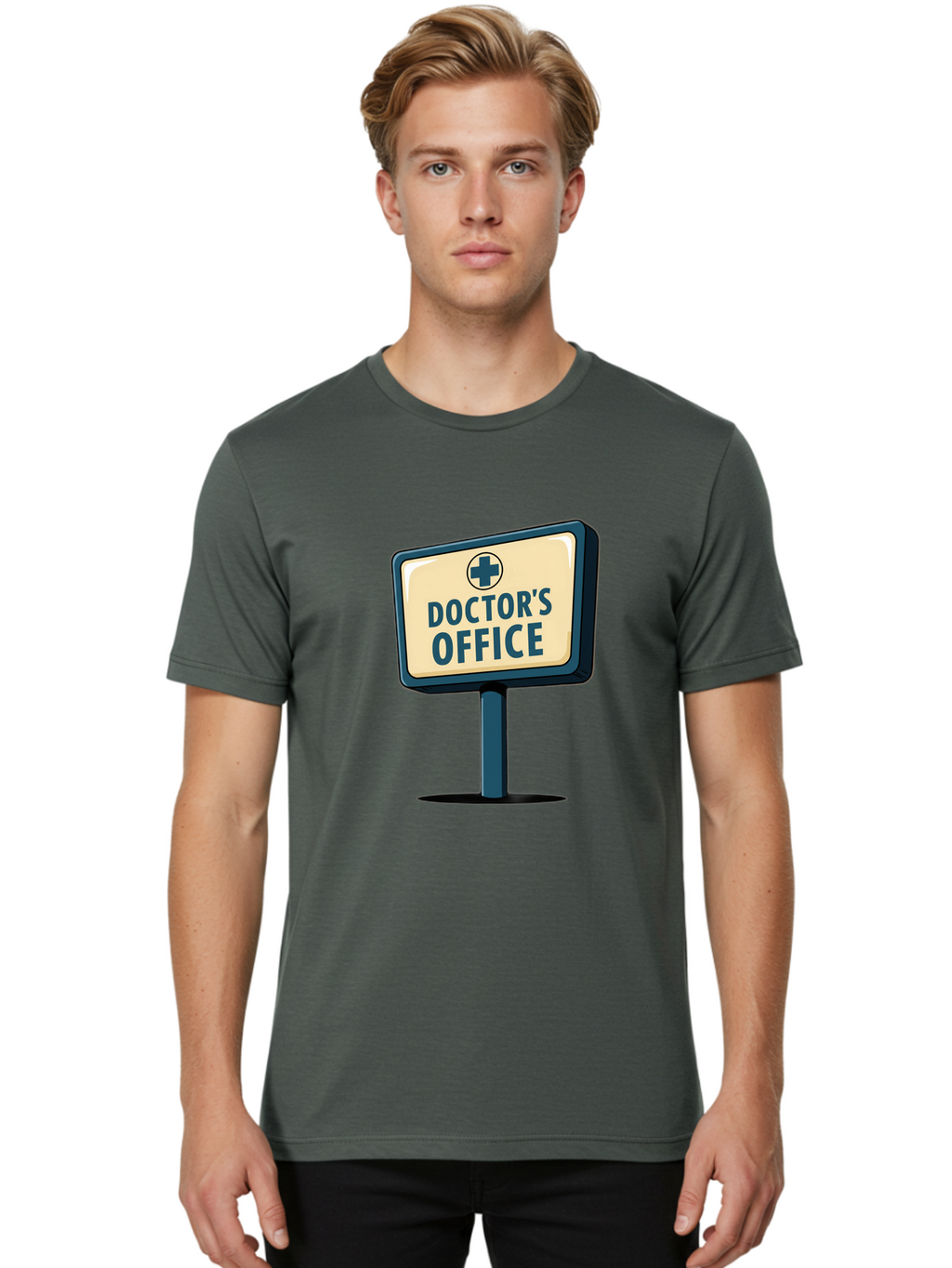 Doctor-S-Office-5 Men'S Graphic Tee, 100% Cotton, Comfortable Casual Summer Wear, Machine Washable, Doctor'S Office Sign, Medical Cross Symbol, Healthcare Facility, Medical Services, Doctor'S Office, Healthcare Provider Baa480