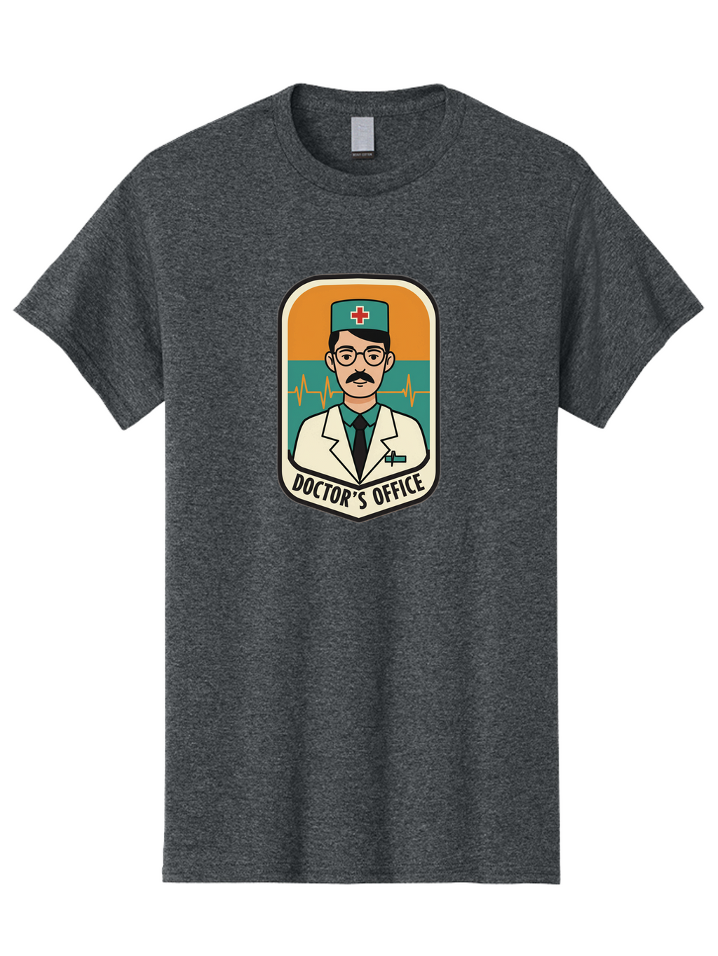 Doctor-S-Office Men'S Graphic Tee, 100% Cotton, Comfortable Casual Summer Wear, Machine Washable, Male Doctor, Medical Professional, Doctor'S Office, Healthcare Services, Medical Checkup, Health Monitoring, Ecg Reading, Medical Staff, Baa482
