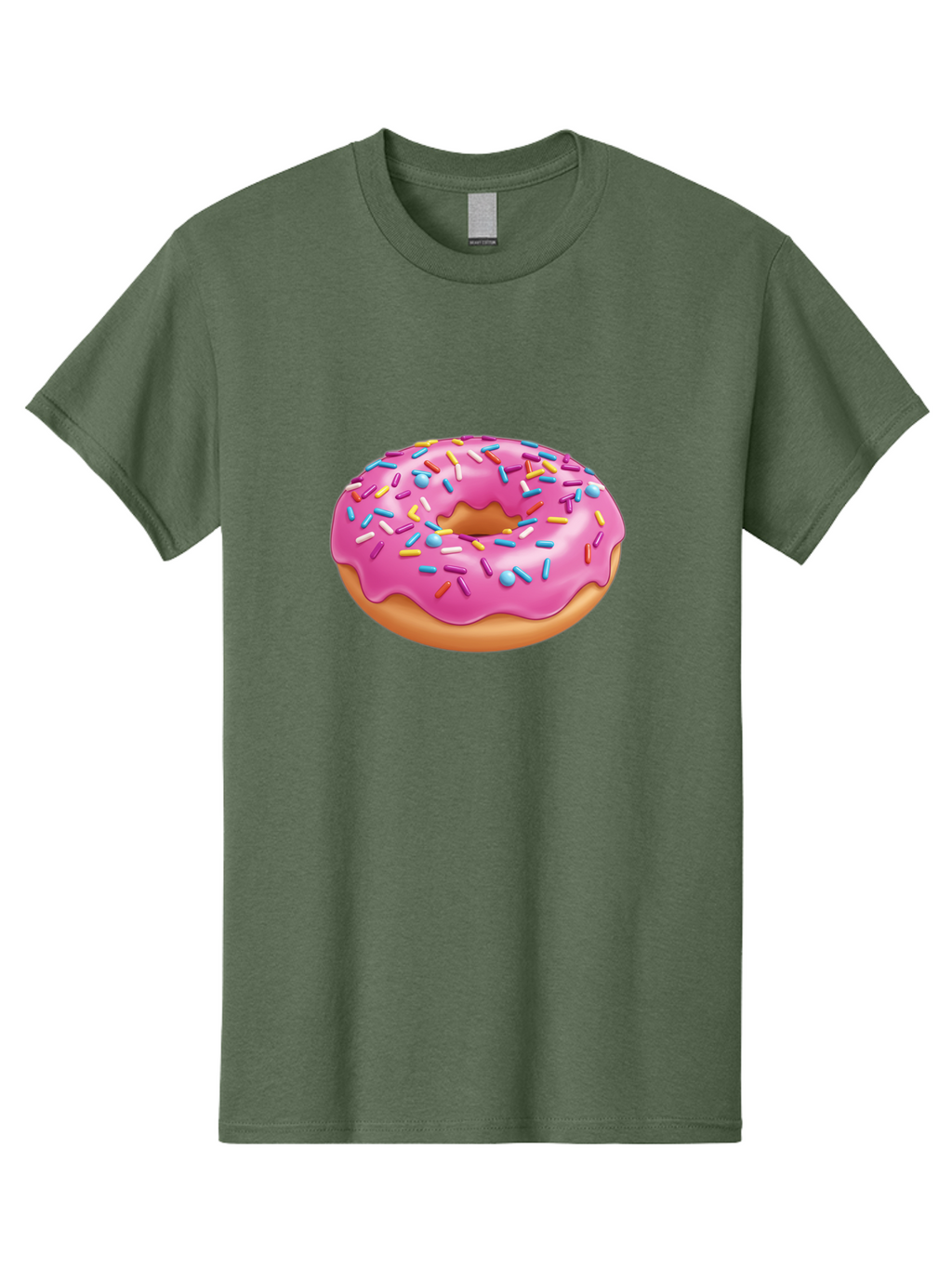 Donut-3 Men'S Graphic Tee, 100% Cotton, Comfortable Casual Summer Wear, Machine Washable, Pink Frosted Donut, Colorful Sprinkles, Sweet Treats, Baked Goods, Tasty Desserts, Donut With Sprinkles, Glazed Donut Baa497