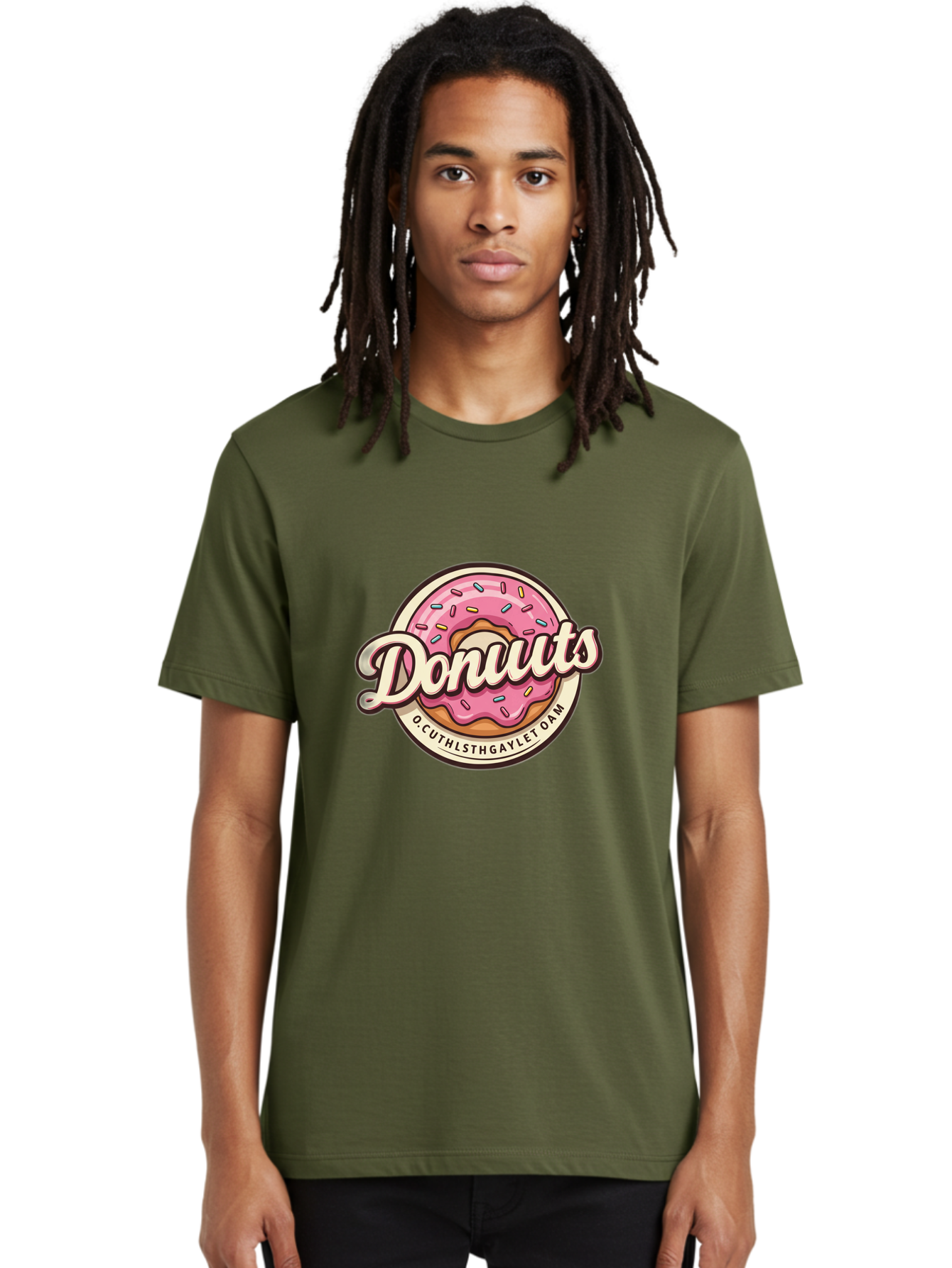 Donuts-2 Men'S Graphic Tee, 100% Cotton, Comfortable Casual Summer Wear, Machine Washable, Pink Frosted Donut, Sprinkles, Sweet Treats, Dessert, Baked Goods, Tasty Pastry, Colorful, Donuts, Whimsical Design, Playful Typography, Fun Food Baa520