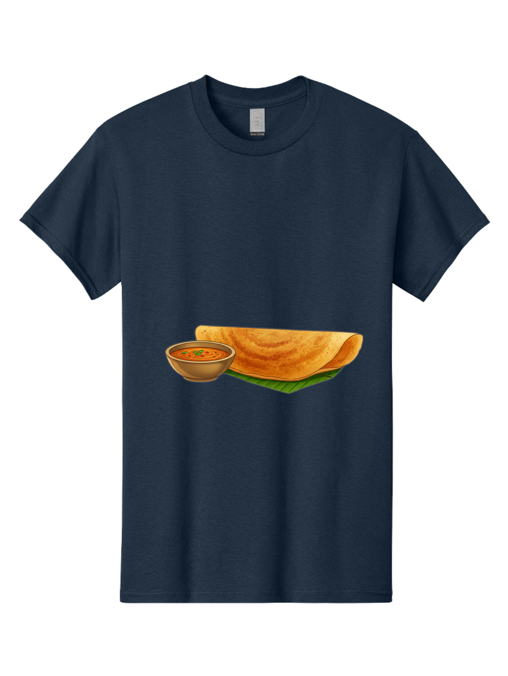 Dosa-And-Sambar Men'S Graphic Tee, 100% Cotton, Comfortable Casual Summer Wear, Machine Washable, South Indian Cuisine, Dosa With Sambhar, Indian Breakfast, Fermented Crepe, Spicy Sambhar, Traditional Indian Dish, Food Illustration, Baa536