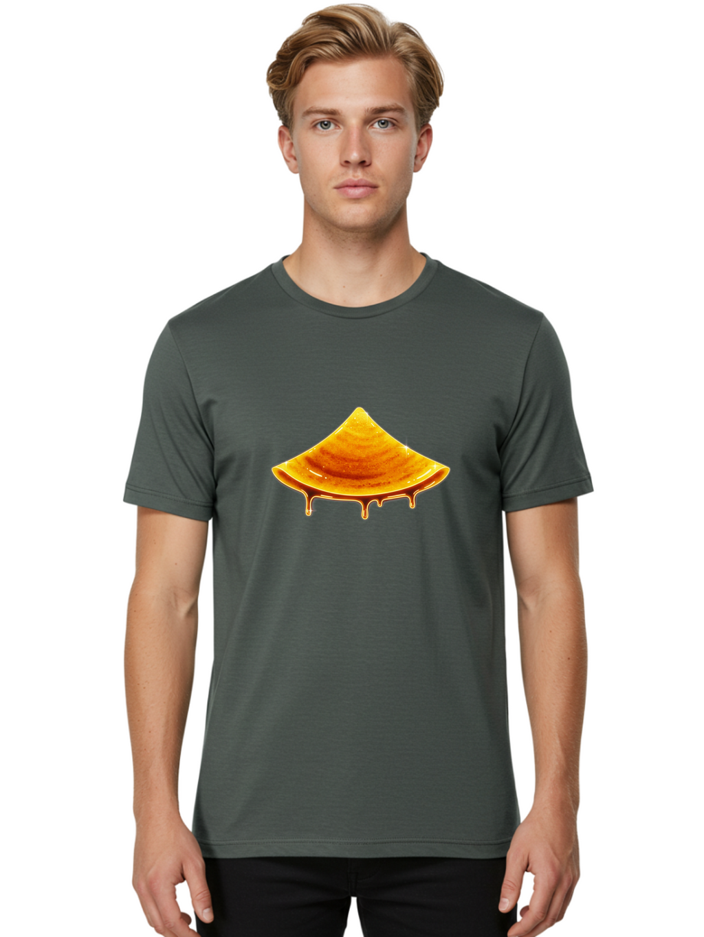 Dripping-Dosa Men'S Graphic Tee, 100% Cotton, Comfortable Casual Summer Wear, Machine Washable, Honeycomb Dripping With Honey, Sweet Treats, Golden Nectar, Honey In Honeycomb, Sticky Honey, Honeycomb Texture, Honeycomb Pattern Baa564