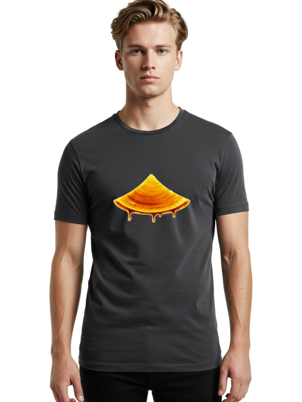 Dripping-Dosa Men'S Graphic Tee, 100% Cotton, Comfortable Casual Summer Wear, Machine Washable, Honeycomb Dripping With Honey, Sweet Treats, Golden Nectar, Honey In Honeycomb, Sticky Honey, Honeycomb Texture, Honeycomb Pattern Baa564