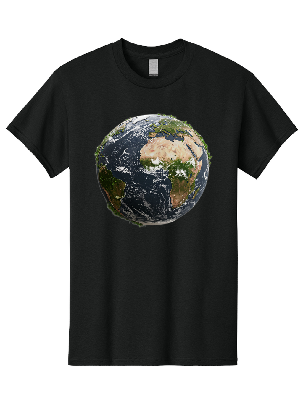 Earth-1 Men'S Graphic Tee, 100% Cotton, Comfortable Casual Summer Wear, Machine Washable, Globe Showing Africa And Europe, Earth From Space, Global Map, Planet Earth, World Geography, International Relations, Global Unity, Earth'S Beauty Baa572