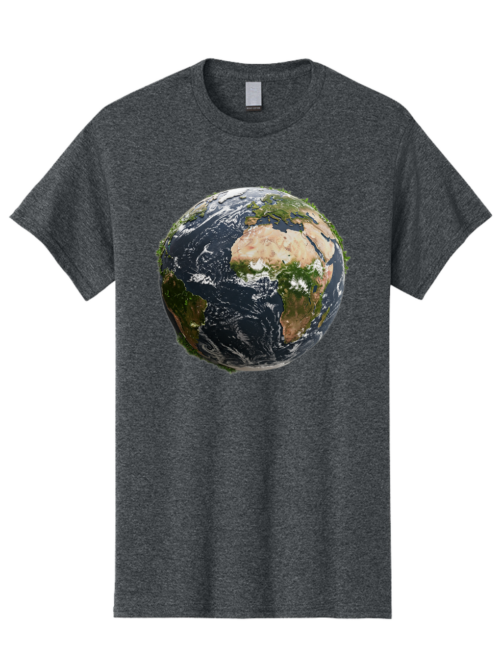Earth-1 Men'S Graphic Tee, 100% Cotton, Comfortable Casual Summer Wear, Machine Washable, Globe Showing Africa And Europe, Earth From Space, Global Map, Planet Earth, World Geography, International Relations, Global Unity, Earth'S Beauty Baa572