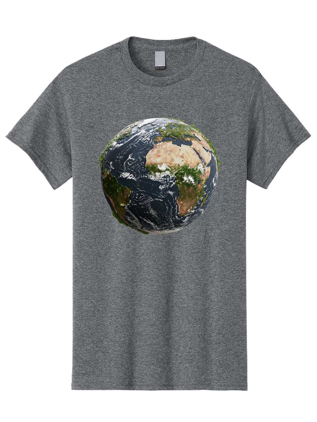 Earth-1 Men'S Graphic Tee, 100% Cotton, Comfortable Casual Summer Wear, Machine Washable, Globe Showing Africa And Europe, Earth From Space, Global Map, Planet Earth, World Geography, International Relations, Global Unity, Earth'S Beauty Baa572