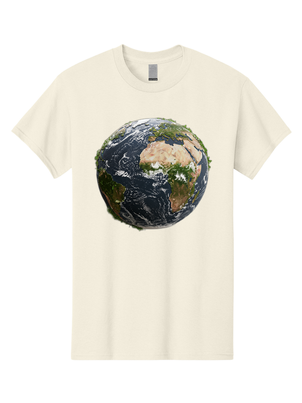 Earth-1 Men'S Graphic Tee, 100% Cotton, Comfortable Casual Summer Wear, Machine Washable, Globe Showing Africa And Europe, Earth From Space, Global Map, Planet Earth, World Geography, International Relations, Global Unity, Earth'S Beauty Baa572