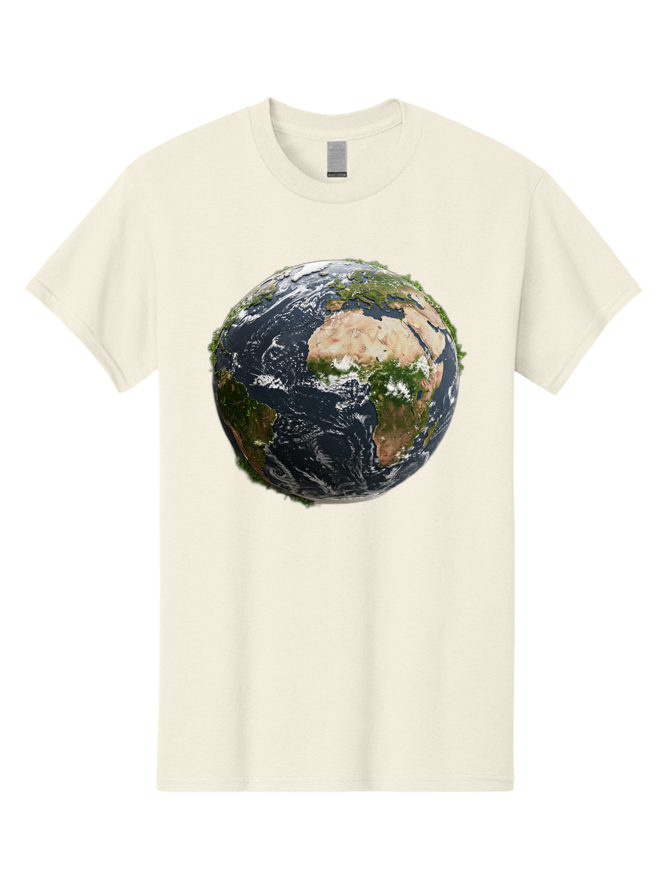 Earth-1 Men'S Graphic Tee, 100% Cotton, Comfortable Casual Summer Wear, Machine Washable, Globe Showing Africa And Europe, Earth From Space, Global Map, Planet Earth, World Geography, International Relations, Global Unity, Earth'S Beauty Baa572