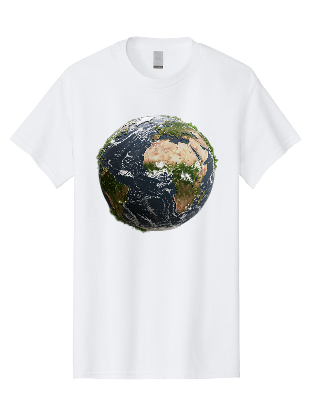 Earth-1 Men'S Graphic Tee, 100% Cotton, Comfortable Casual Summer Wear, Machine Washable, Globe Showing Africa And Europe, Earth From Space, Global Map, Planet Earth, World Geography, International Relations, Global Unity, Earth'S Beauty Baa572