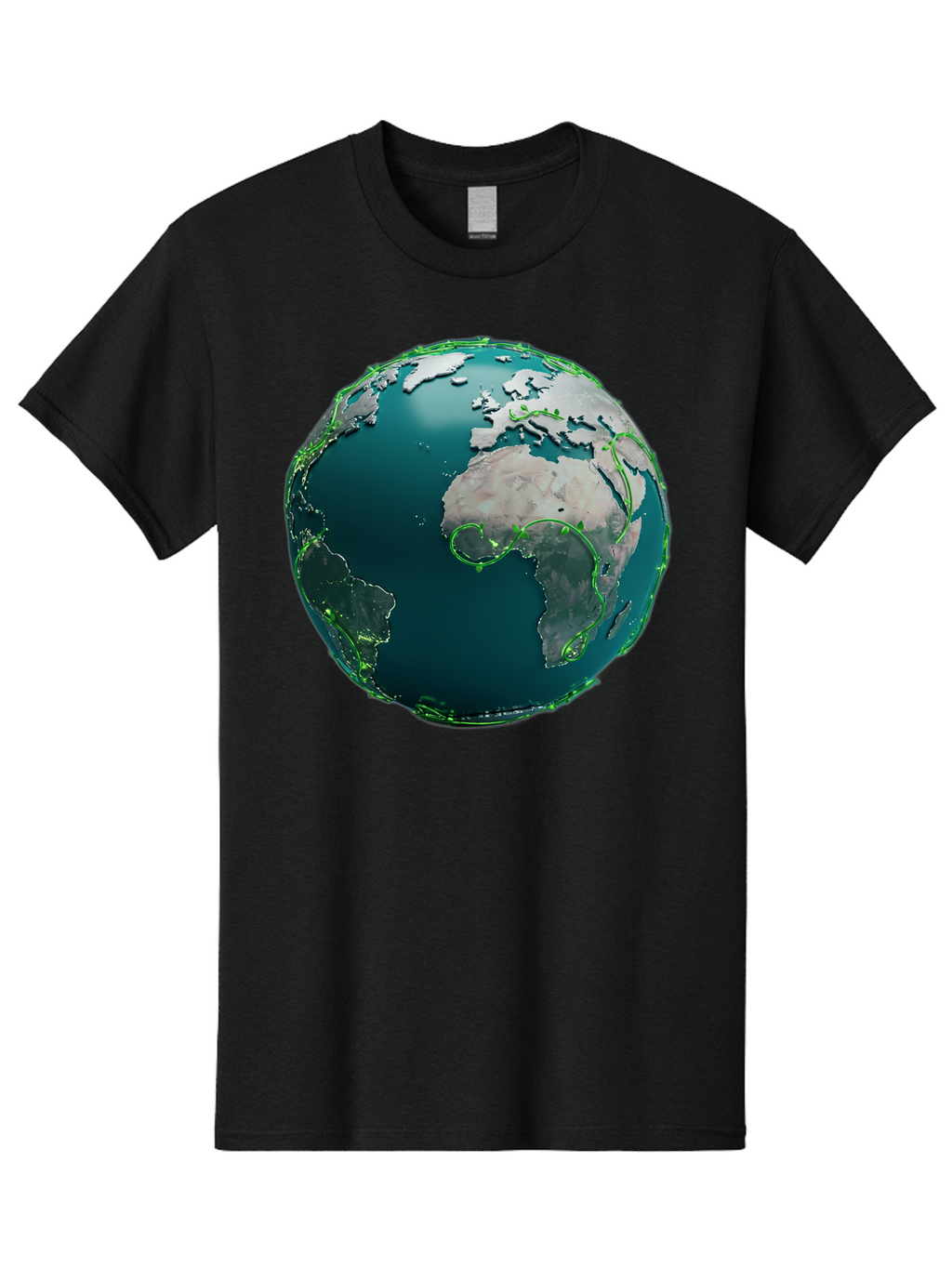 Earth-Globe-2 Men'S Graphic Tee, 100% Cotton, Comfortable Casual Summer Wear, Machine Washable, 3D Globe, World Map, Global Geography, International Boundaries, Africa And South America, Oceanic And Continental Landmasses, Baa577