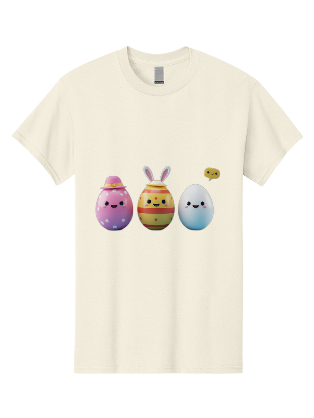 Easter-Eggs-1 Men'S Graphic Tee, 100% Cotton, Comfortable Casual Summer Wear, Machine Washable, Cartoon Easter Eggs, Colorful Eggs, Easter Egg Hunt, Spring Celebration, Adorable Characters, Cute Designs, Easter Egg Characters, Pastel Colors, Baa603
