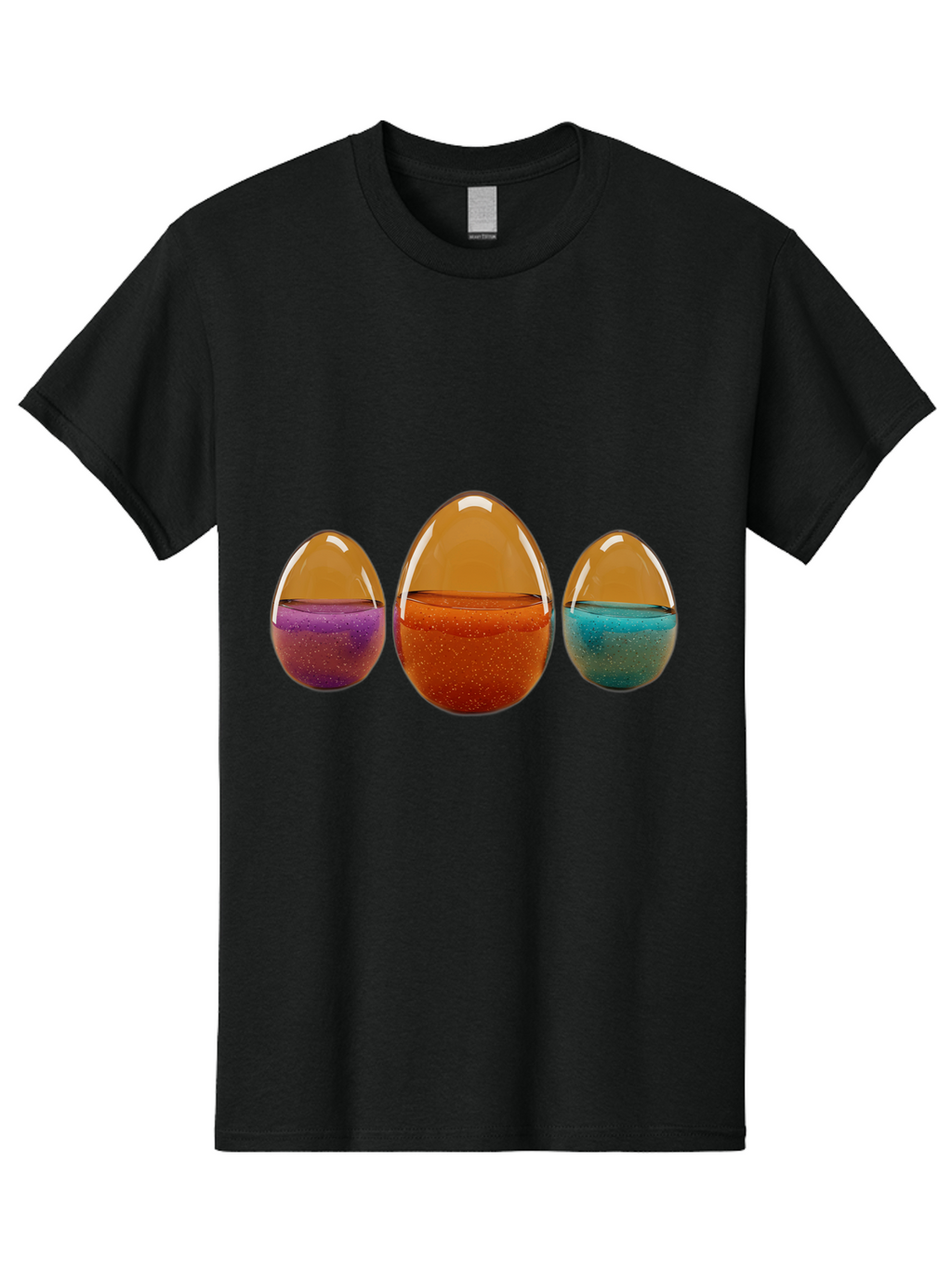 Easter-Eggs-12 Men'S Graphic Tee, 100% Cotton, Comfortable Casual Summer Wear, Machine Washable, Translucent Easter Eggs, Purple, Orange, Blue, Sparkly Contents, Festive Decorations, Spring Holiday, Colorful Eggs, Egg Decorations Baa606