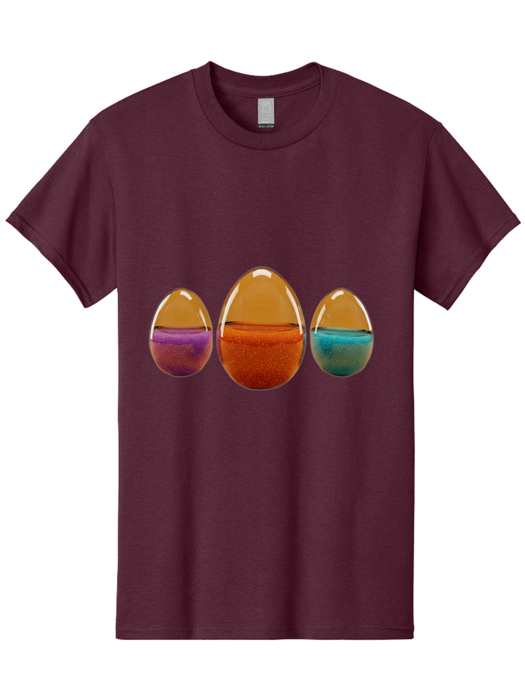 Easter-Eggs-12 Men'S Graphic Tee, 100% Cotton, Comfortable Casual Summer Wear, Machine Washable, Translucent Easter Eggs, Purple, Orange, Blue, Sparkly Contents, Festive Decorations, Spring Holiday, Colorful Eggs, Egg Decorations Baa606