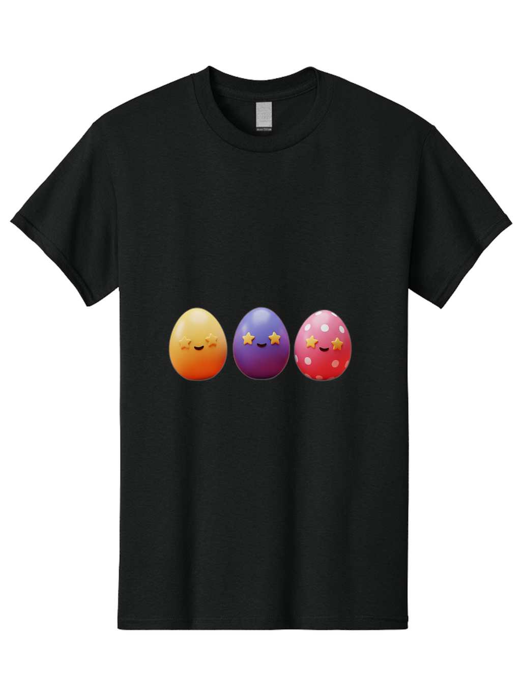 Easter-Eggs-2 Men'S Graphic Tee, 100% Cotton, Comfortable Casual Summer Wear, Machine Washable, Colorful Easter Eggs, Cartoon Eggs, Happy Faces, Smiling Eggs, Festive Decorations, Easter Celebration, Spring Theme, Vibrant Colors, Baa607