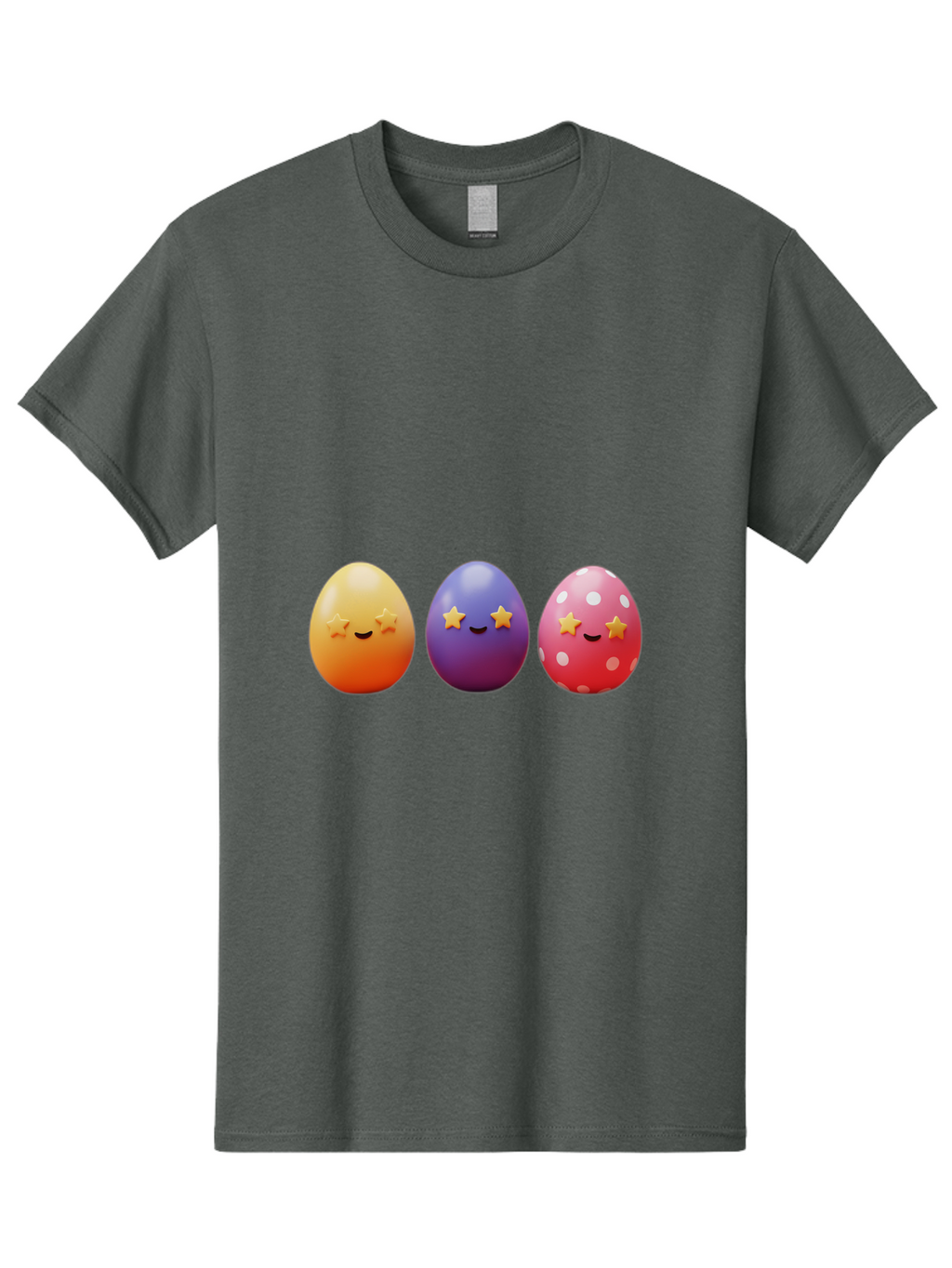 Easter-Eggs-2 Men'S Graphic Tee, 100% Cotton, Comfortable Casual Summer Wear, Machine Washable, Colorful Easter Eggs, Cartoon Eggs, Happy Faces, Smiling Eggs, Festive Decorations, Easter Celebration, Spring Theme, Vibrant Colors, Baa607