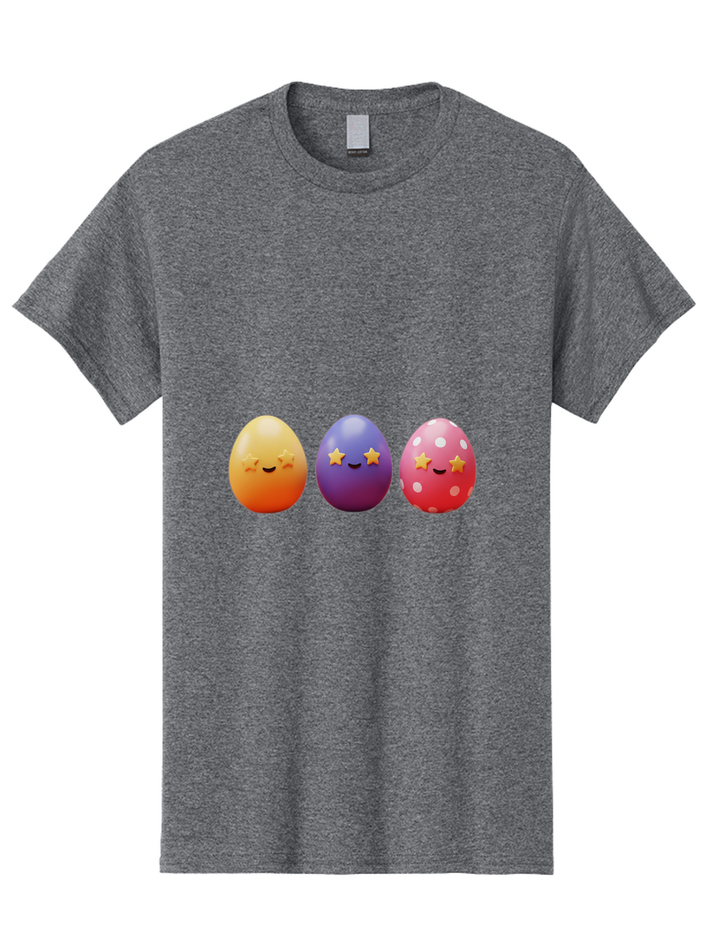 Easter-Eggs-2 Men'S Graphic Tee, 100% Cotton, Comfortable Casual Summer Wear, Machine Washable, Colorful Easter Eggs, Cartoon Eggs, Happy Faces, Smiling Eggs, Festive Decorations, Easter Celebration, Spring Theme, Vibrant Colors, Baa607