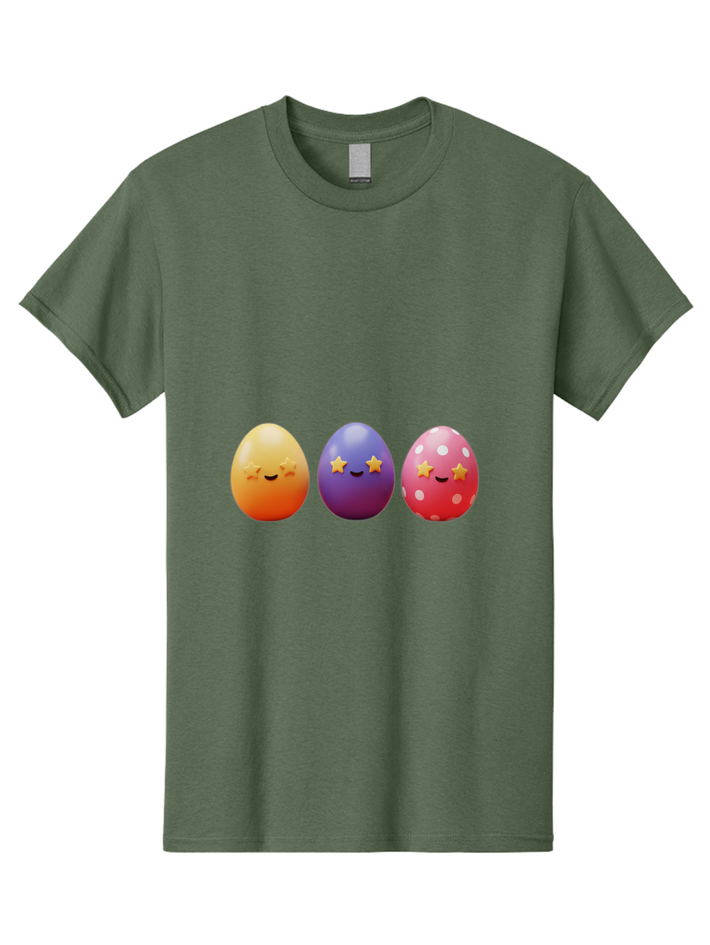 Easter-Eggs-2 Men'S Graphic Tee, 100% Cotton, Comfortable Casual Summer Wear, Machine Washable, Colorful Easter Eggs, Cartoon Eggs, Happy Faces, Smiling Eggs, Festive Decorations, Easter Celebration, Spring Theme, Vibrant Colors, Baa607