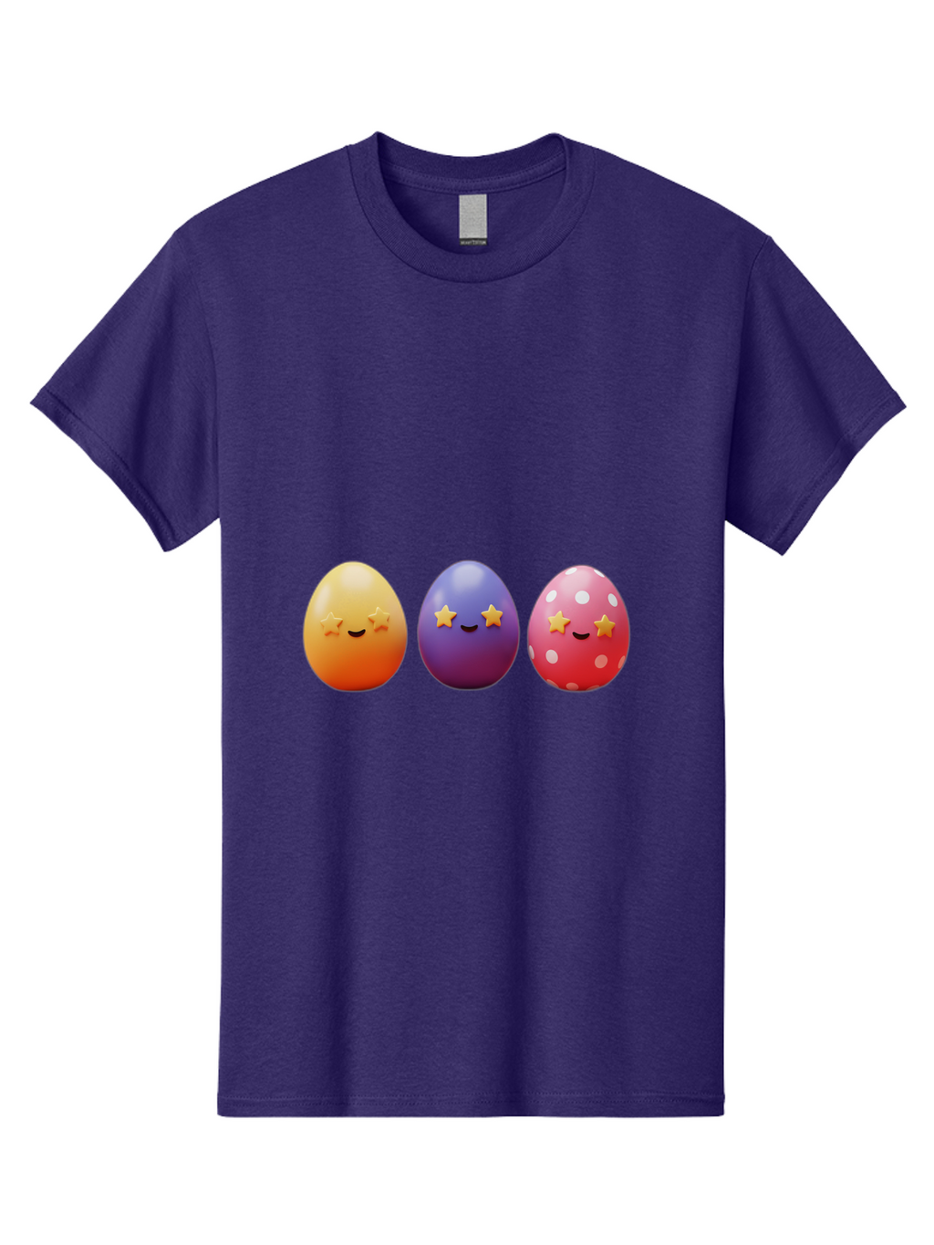 Easter-Eggs-2 Men'S Graphic Tee, 100% Cotton, Comfortable Casual Summer Wear, Machine Washable, Colorful Easter Eggs, Cartoon Eggs, Happy Faces, Smiling Eggs, Festive Decorations, Easter Celebration, Spring Theme, Vibrant Colors, Baa607