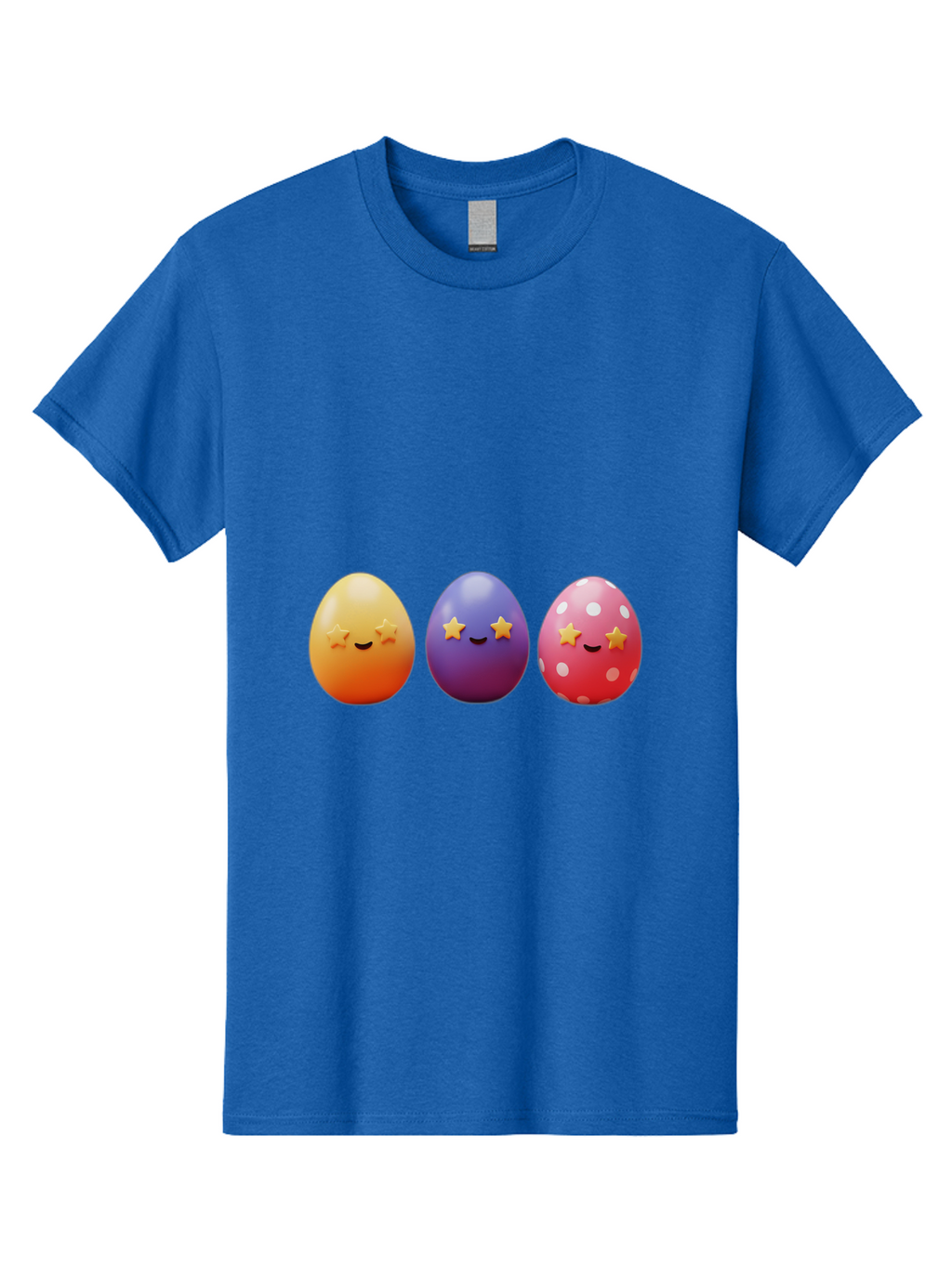 Easter-Eggs-2 Men'S Graphic Tee, 100% Cotton, Comfortable Casual Summer Wear, Machine Washable, Colorful Easter Eggs, Cartoon Eggs, Happy Faces, Smiling Eggs, Festive Decorations, Easter Celebration, Spring Theme, Vibrant Colors, Baa607