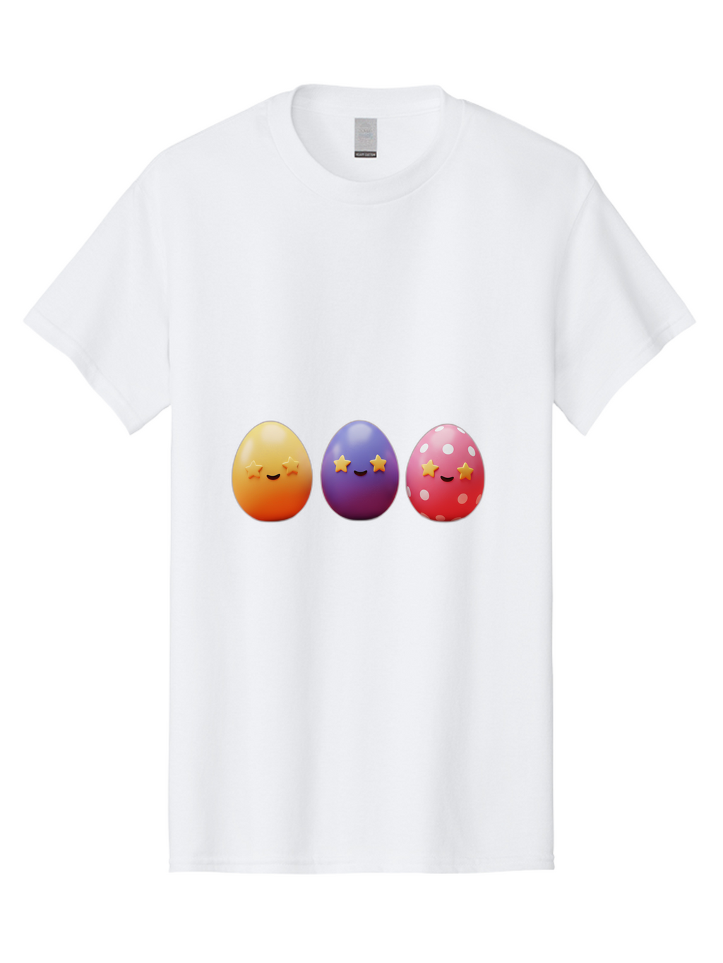 Easter-Eggs-2 Men'S Graphic Tee, 100% Cotton, Comfortable Casual Summer Wear, Machine Washable, Colorful Easter Eggs, Cartoon Eggs, Happy Faces, Smiling Eggs, Festive Decorations, Easter Celebration, Spring Theme, Vibrant Colors, Baa607