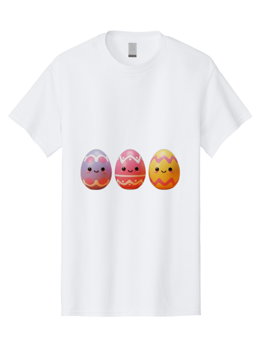 Easter-Eggs-4 Men'S Graphic Tee, 100% Cotton, Comfortable Casual Summer Wear, Machine Washable, Easter Eggs, Decorated Eggs, Smiling Faces, Colorful Designs, Happy Easter, Spring Celebration, Cute Cartoon Baa609