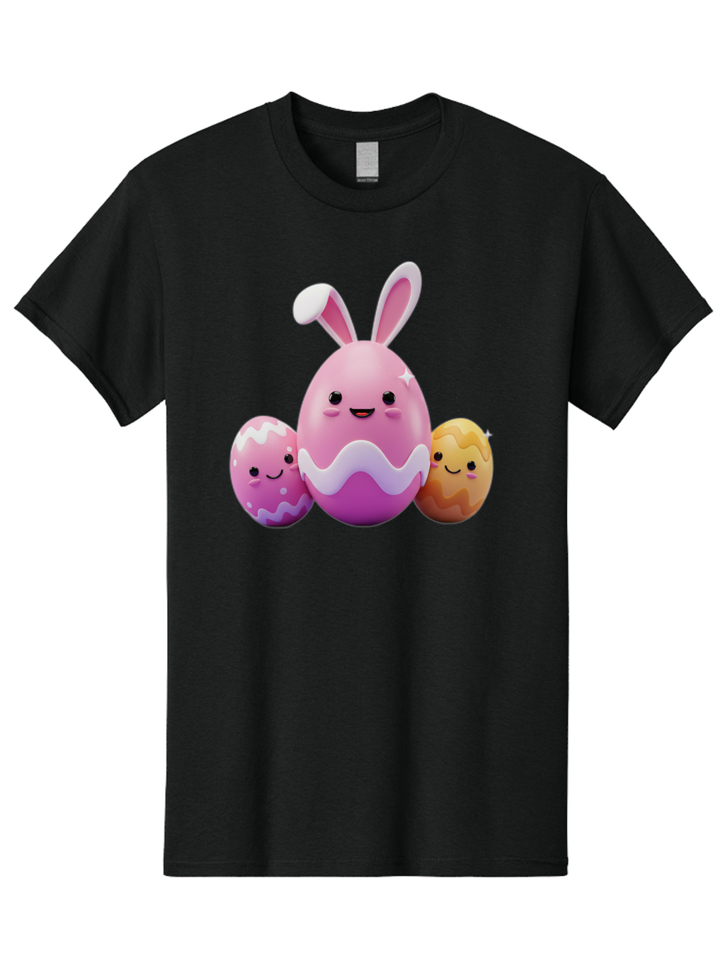 Easter-Eggs-6 Men'S Graphic Tee, 100% Cotton, Comfortable Casual Summer Wear, Machine Washable, Cartoon Easter Eggs, Easter Bunny Egg, Happy Easter, Easter Egg Hunt, Colorful Eggs, Decorated Eggs, Spring Season, Cute Characters, Smiling Faces Baa611