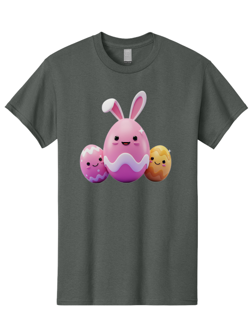 Easter-Eggs-6 Men'S Graphic Tee, 100% Cotton, Comfortable Casual Summer Wear, Machine Washable, Cartoon Easter Eggs, Easter Bunny Egg, Happy Easter, Easter Egg Hunt, Colorful Eggs, Decorated Eggs, Spring Season, Cute Characters, Smiling Faces Baa611
