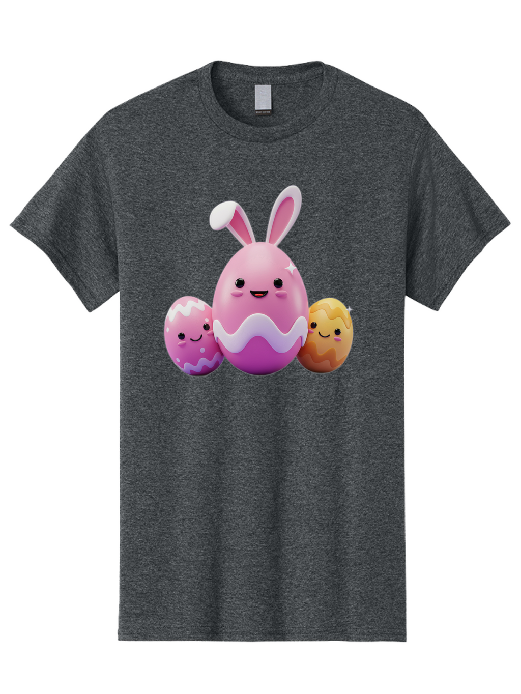 Easter-Eggs-6 Men'S Graphic Tee, 100% Cotton, Comfortable Casual Summer Wear, Machine Washable, Cartoon Easter Eggs, Easter Bunny Egg, Happy Easter, Easter Egg Hunt, Colorful Eggs, Decorated Eggs, Spring Season, Cute Characters, Smiling Faces Baa611
