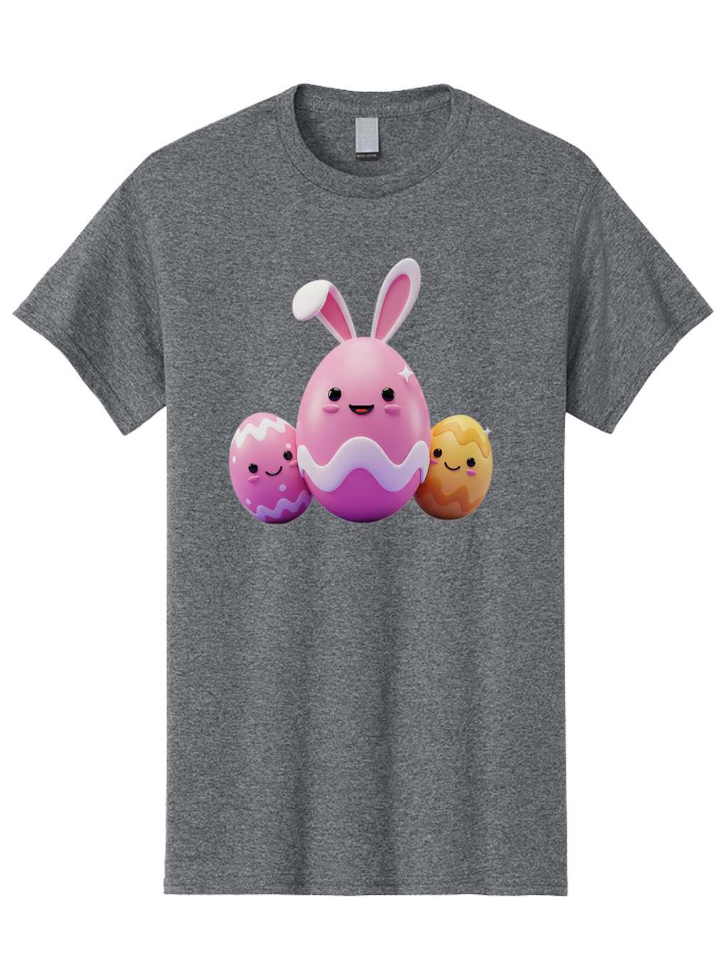Easter-Eggs-6 Men'S Graphic Tee, 100% Cotton, Comfortable Casual Summer Wear, Machine Washable, Cartoon Easter Eggs, Easter Bunny Egg, Happy Easter, Easter Egg Hunt, Colorful Eggs, Decorated Eggs, Spring Season, Cute Characters, Smiling Faces Baa611