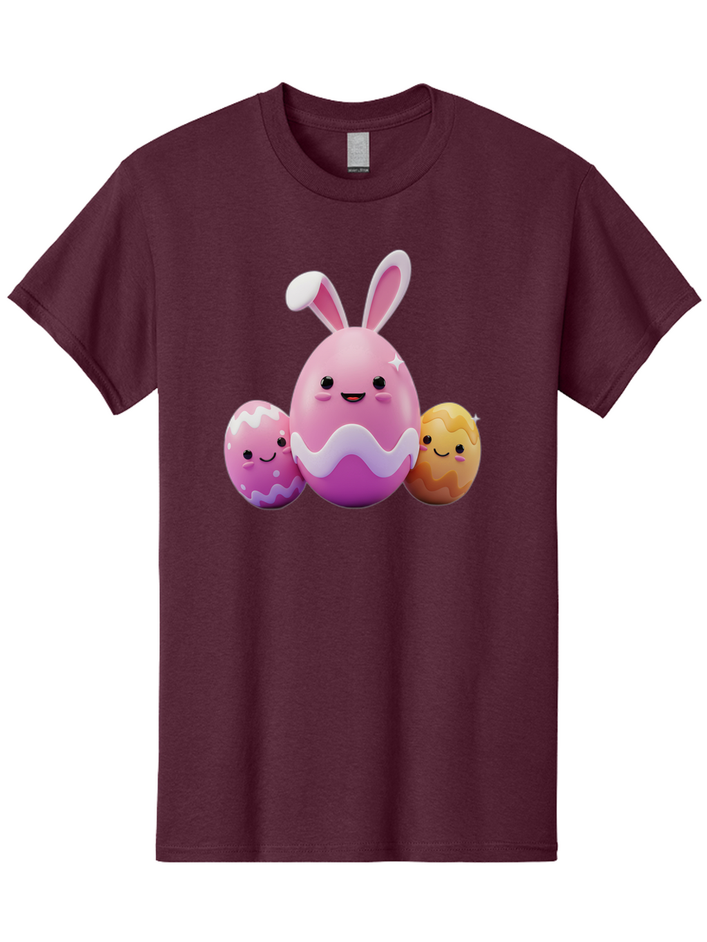 Easter-Eggs-6 Men'S Graphic Tee, 100% Cotton, Comfortable Casual Summer Wear, Machine Washable, Cartoon Easter Eggs, Easter Bunny Egg, Happy Easter, Easter Egg Hunt, Colorful Eggs, Decorated Eggs, Spring Season, Cute Characters, Smiling Faces Baa611