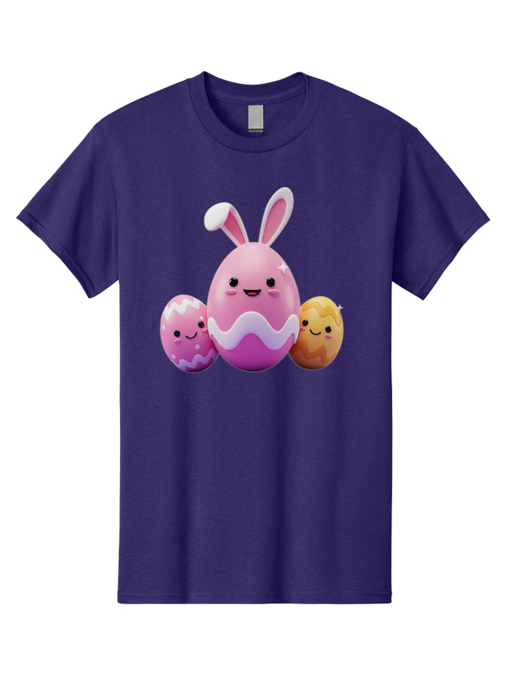 Easter-Eggs-6 Men'S Graphic Tee, 100% Cotton, Comfortable Casual Summer Wear, Machine Washable, Cartoon Easter Eggs, Easter Bunny Egg, Happy Easter, Easter Egg Hunt, Colorful Eggs, Decorated Eggs, Spring Season, Cute Characters, Smiling Faces Baa611