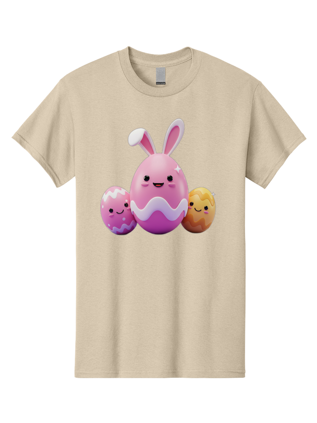 Easter-Eggs-6 Men'S Graphic Tee, 100% Cotton, Comfortable Casual Summer Wear, Machine Washable, Cartoon Easter Eggs, Easter Bunny Egg, Happy Easter, Easter Egg Hunt, Colorful Eggs, Decorated Eggs, Spring Season, Cute Characters, Smiling Faces Baa611