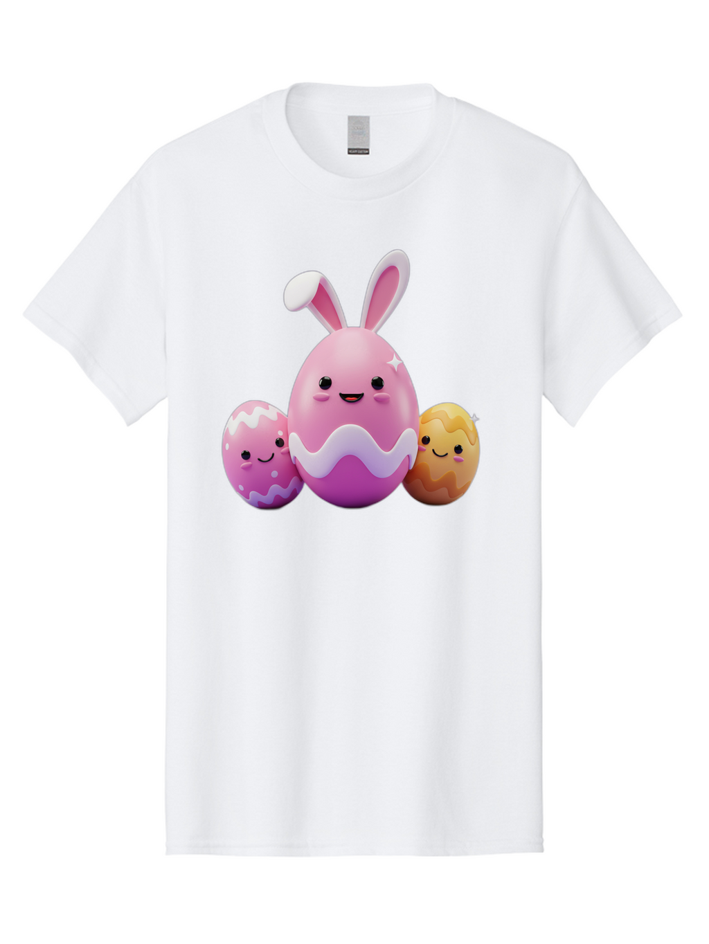 Easter-Eggs-6 Men'S Graphic Tee, 100% Cotton, Comfortable Casual Summer Wear, Machine Washable, Cartoon Easter Eggs, Easter Bunny Egg, Happy Easter, Easter Egg Hunt, Colorful Eggs, Decorated Eggs, Spring Season, Cute Characters, Smiling Faces Baa611
