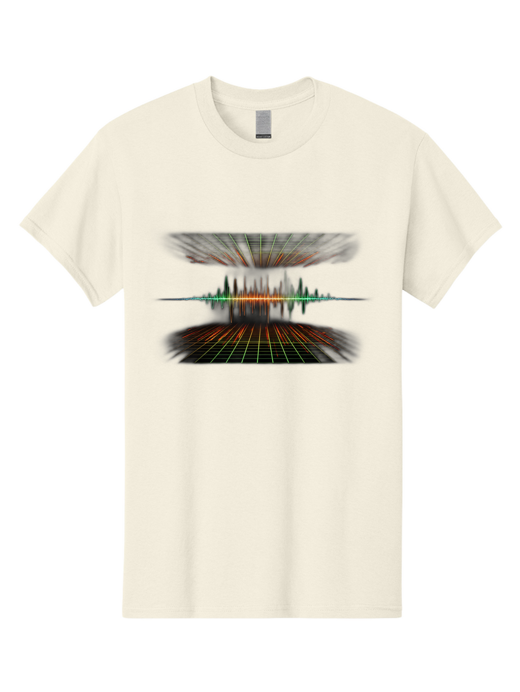 Equalizer Men'S Graphic Tee, 100% Cotton, Comfortable Casual Summer Wear, Machine Washable, Sound Wave Visualization, Audio Signal Processing, Music Production, Waveform Graphic, Grid Pattern, Dynamic Visuals, Symmetrical Design, Baa648