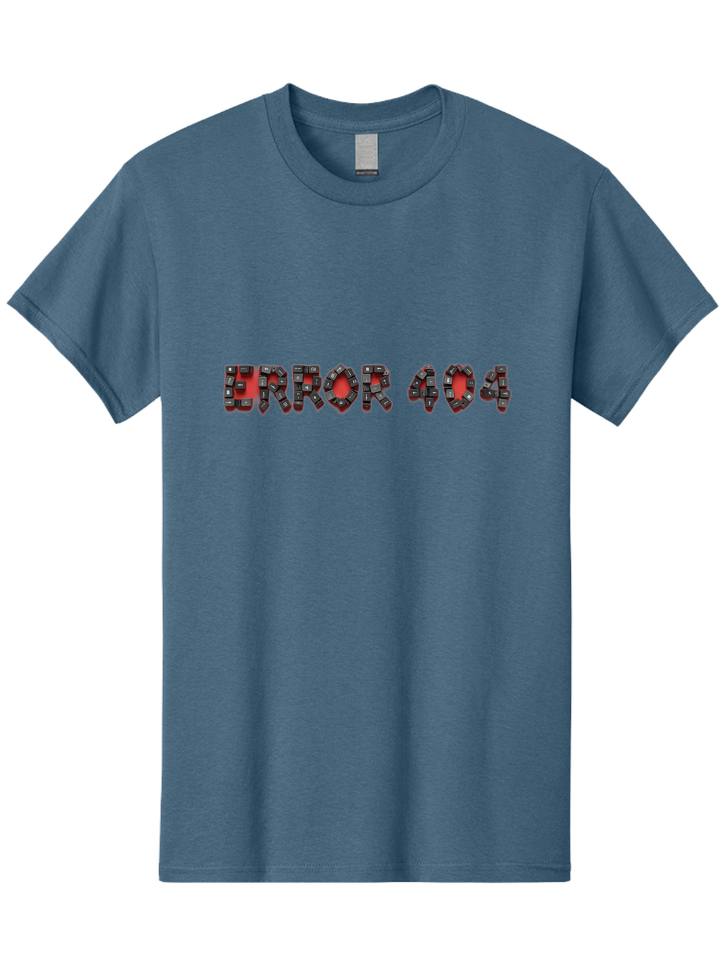 Error-404-1 Men'S Graphic Tee, 100% Cotton, Comfortable Casual Summer Wear, Machine Washable, Error 404 Message, Broken Link, Webpage Not Found, Futuristic Font, Cyberpunk Typography, Red And Black Color Scheme, Glitch Art, Robotic Lettering, Baa649