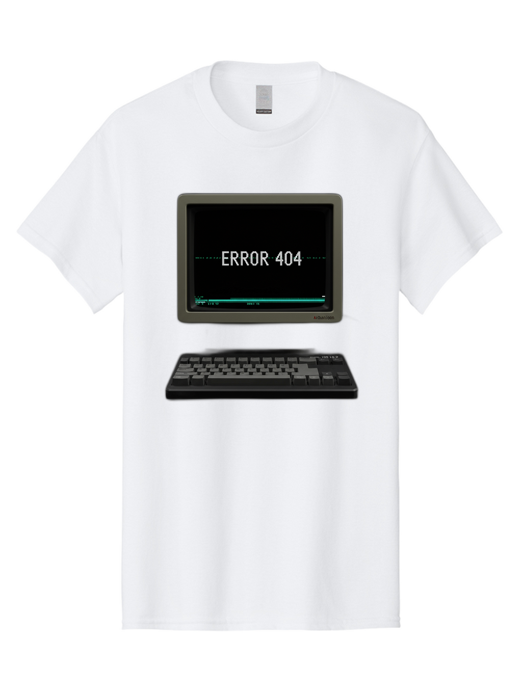 Error-404 Men'S Graphic Tee, 100% Cotton, Comfortable Casual Summer Wear, Machine Washable, Error 404 Message, Computer Monitor, Keyboard, Old Computer, Retro Technology, Error Screen, 404 Page Not Found, Vintage Computer Hardware, Baa652