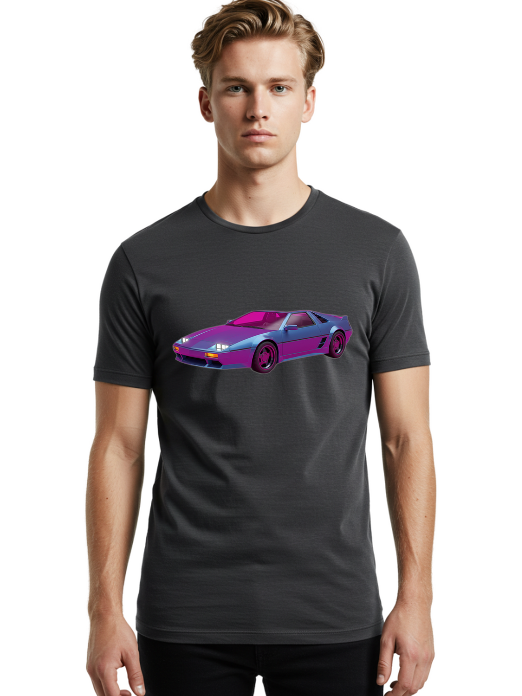 Ferrari-288-Gto Men'S Graphic Tee, 100% Cotton, Comfortable Casual Summer Wear, Machine Washable, Ferrari 288 Gto, Sports Car, Sleek Design, Vibrant Colors, Purple And Pink Gradient, Luxury Vehicle, High-Performance Car, Classic Ferrari Model, Baa670
