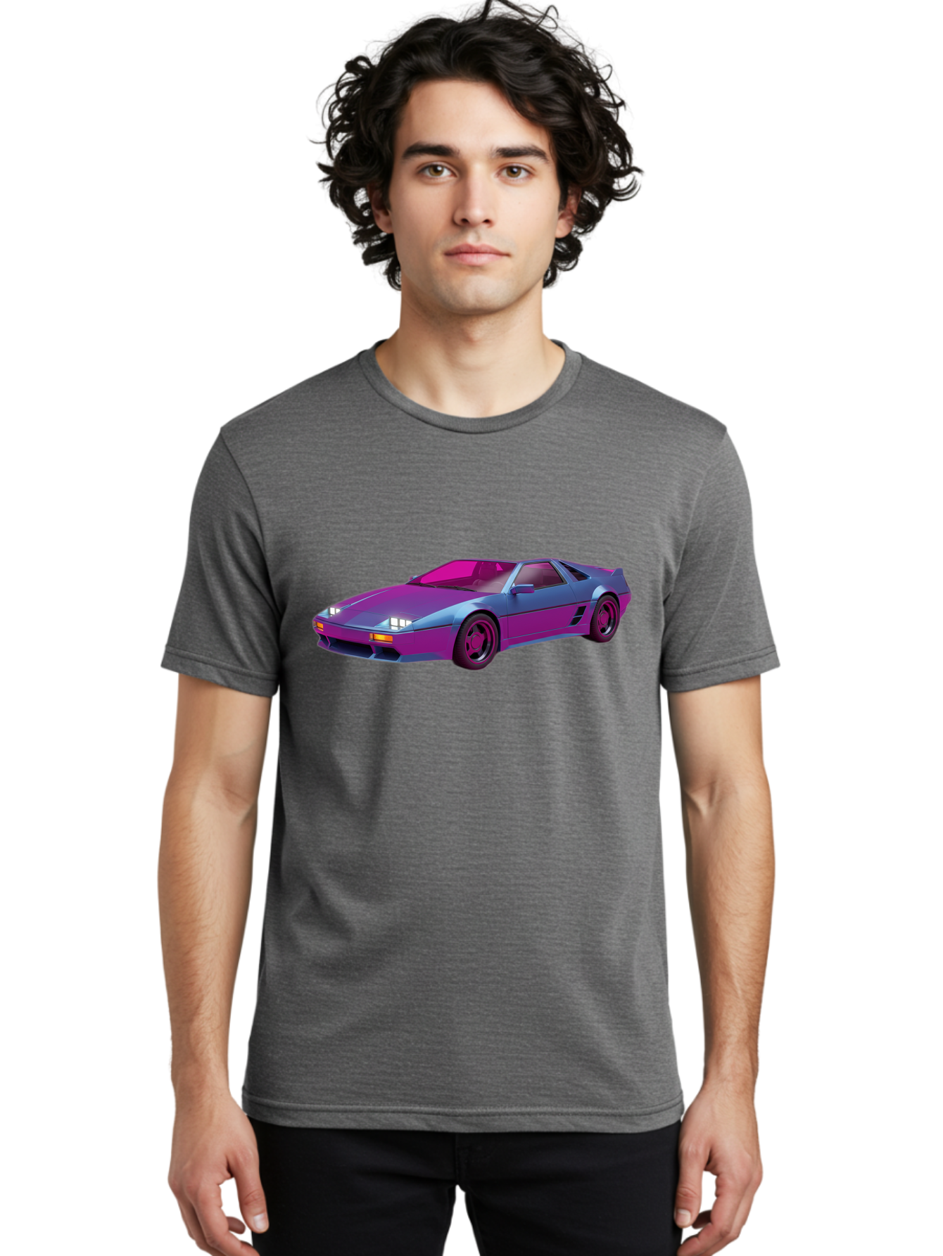 Ferrari-288-Gto Men'S Graphic Tee, 100% Cotton, Comfortable Casual Summer Wear, Machine Washable, Ferrari 288 Gto, Sports Car, Sleek Design, Vibrant Colors, Purple And Pink Gradient, Luxury Vehicle, High-Performance Car, Classic Ferrari Model, Baa670