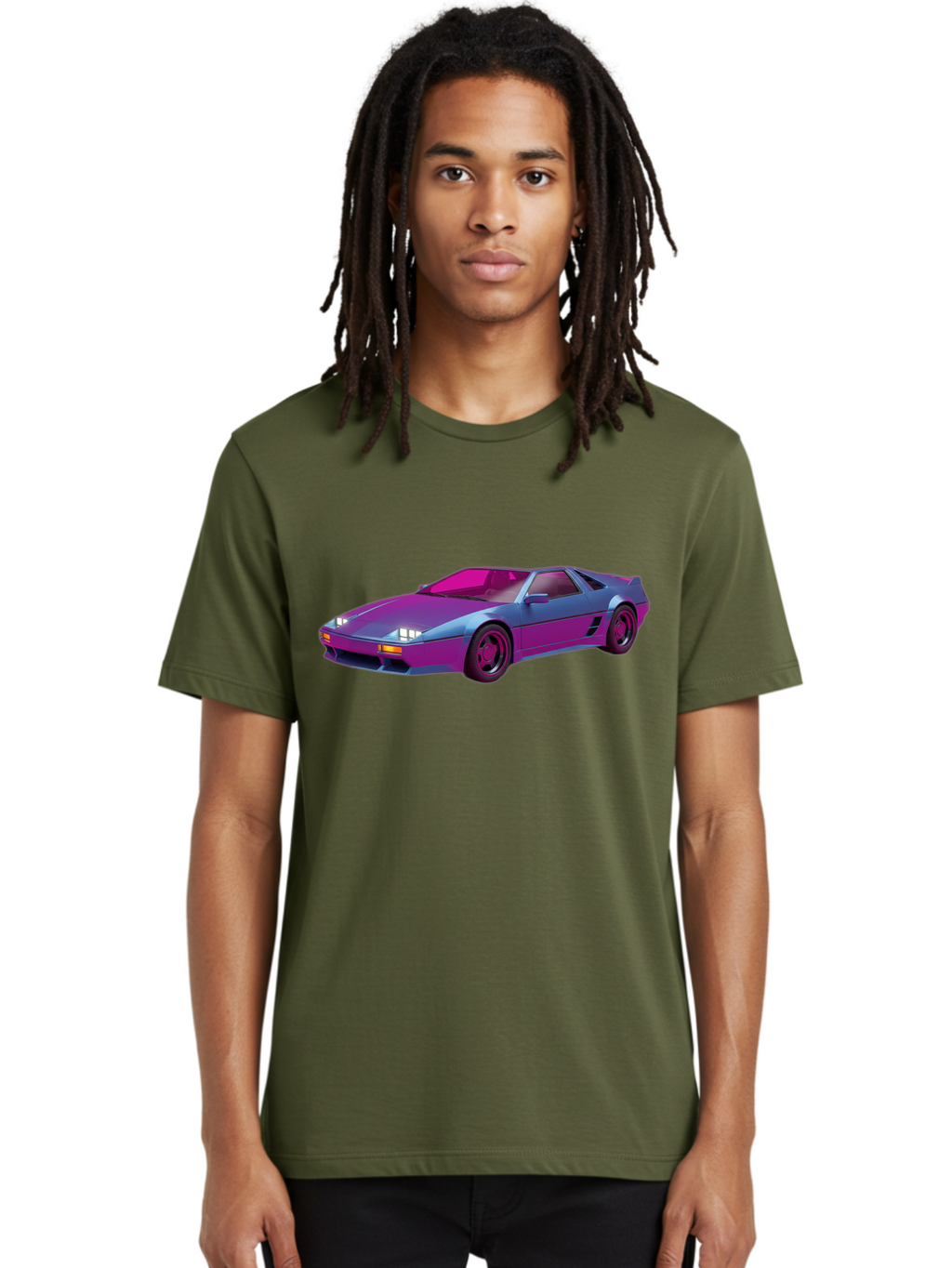 Ferrari-288-Gto Men'S Graphic Tee, 100% Cotton, Comfortable Casual Summer Wear, Machine Washable, Ferrari 288 Gto, Sports Car, Sleek Design, Vibrant Colors, Purple And Pink Gradient, Luxury Vehicle, High-Performance Car, Classic Ferrari Model, Baa670