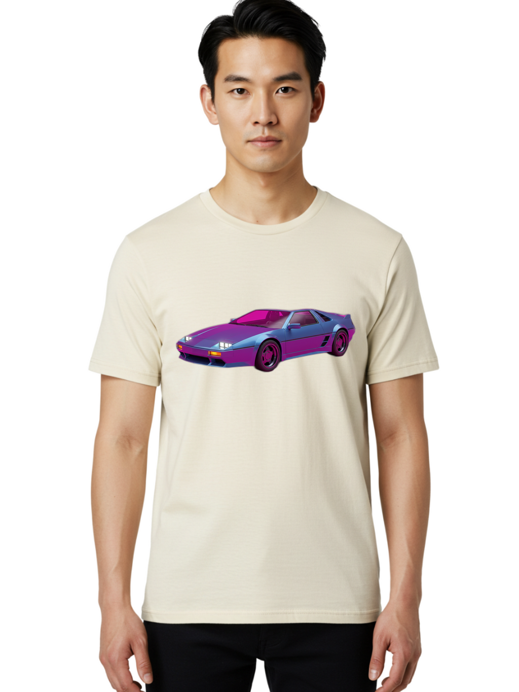 Ferrari-288-Gto Men'S Graphic Tee, 100% Cotton, Comfortable Casual Summer Wear, Machine Washable, Ferrari 288 Gto, Sports Car, Sleek Design, Vibrant Colors, Purple And Pink Gradient, Luxury Vehicle, High-Performance Car, Classic Ferrari Model, Baa670