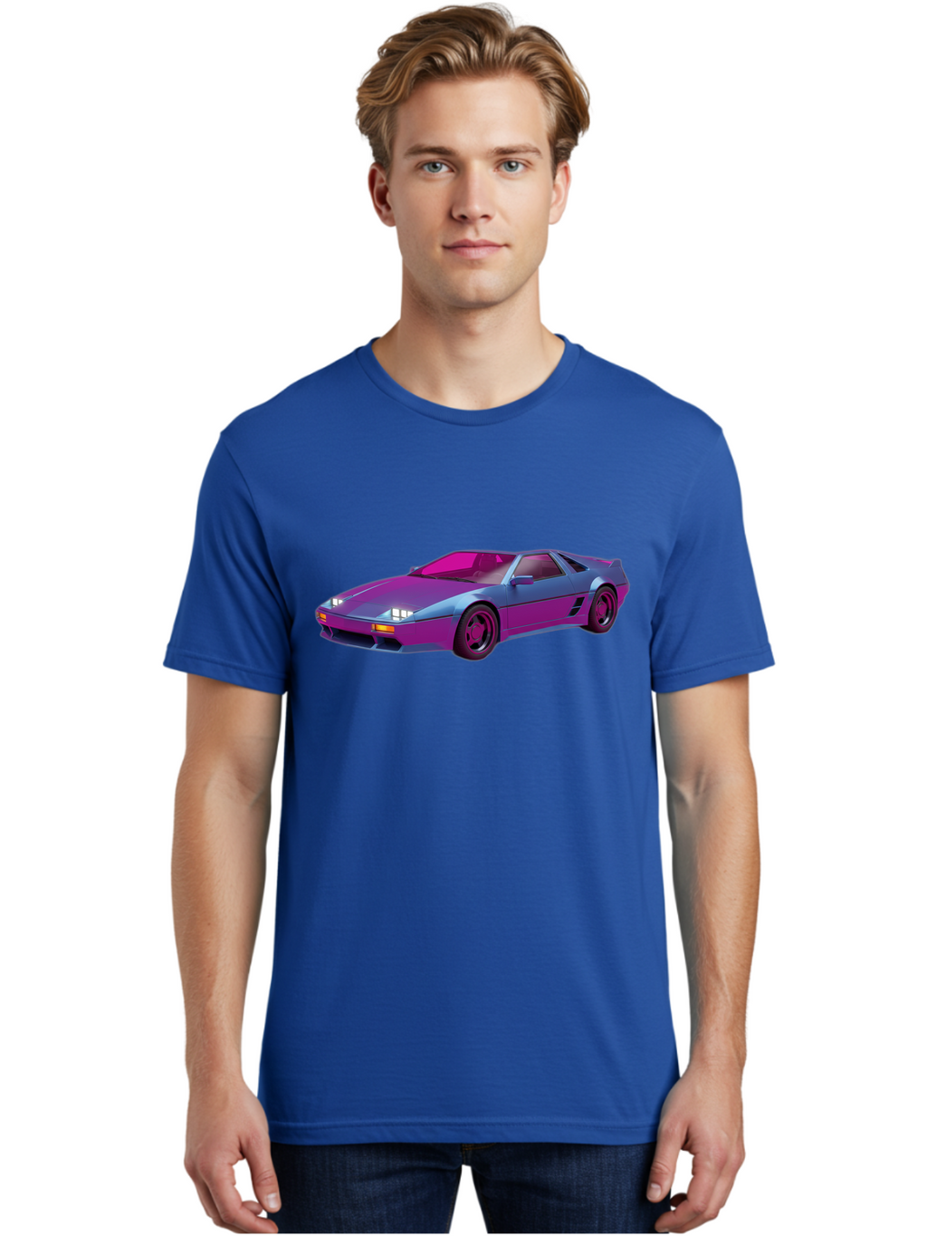 Ferrari-288-Gto Men'S Graphic Tee, 100% Cotton, Comfortable Casual Summer Wear, Machine Washable, Ferrari 288 Gto, Sports Car, Sleek Design, Vibrant Colors, Purple And Pink Gradient, Luxury Vehicle, High-Performance Car, Classic Ferrari Model, Baa670
